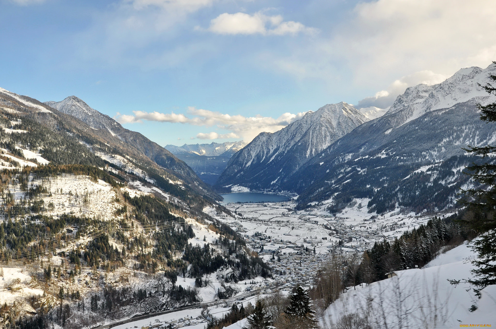 природа, горы, облака, лес