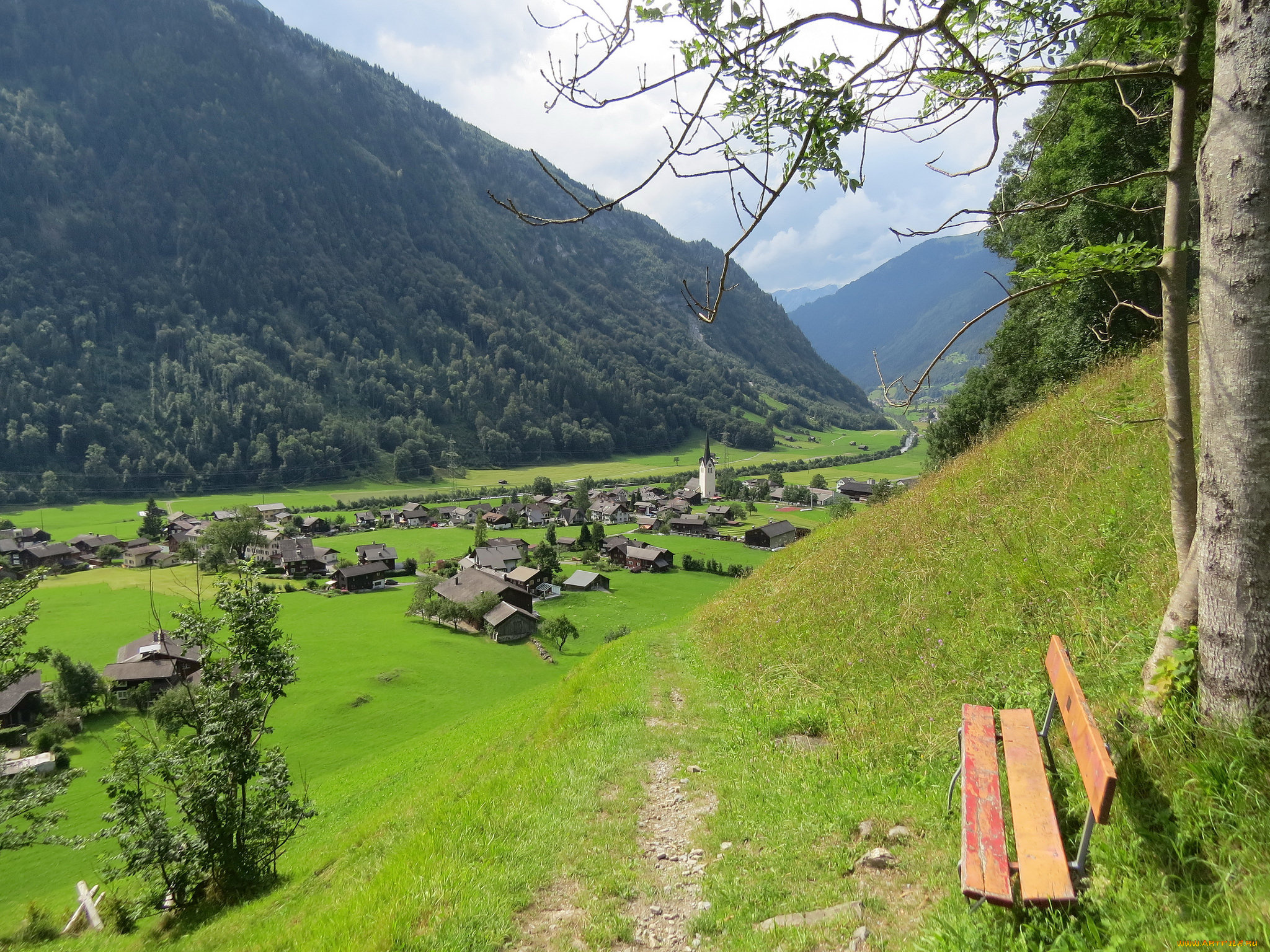 города, -, пейзажи, горы, лес, дома