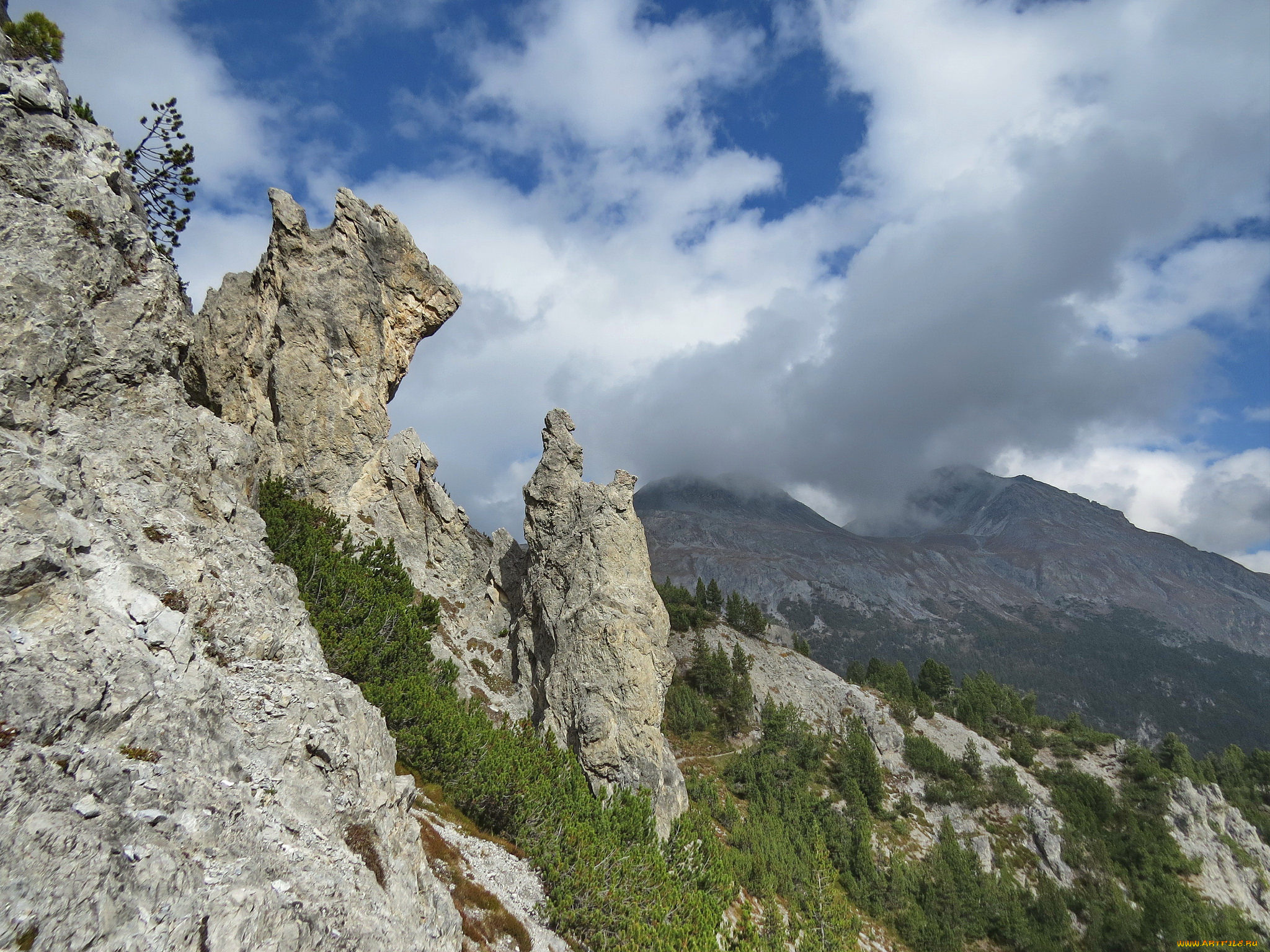 природа, горы, облака