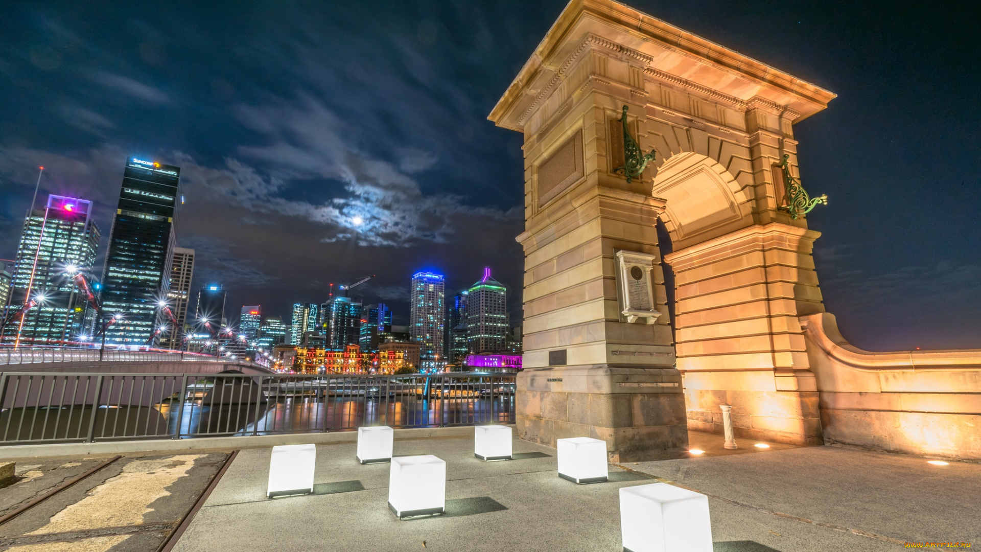 города, -, улицы, , площади, , набережные, огни, город, здания, ночь