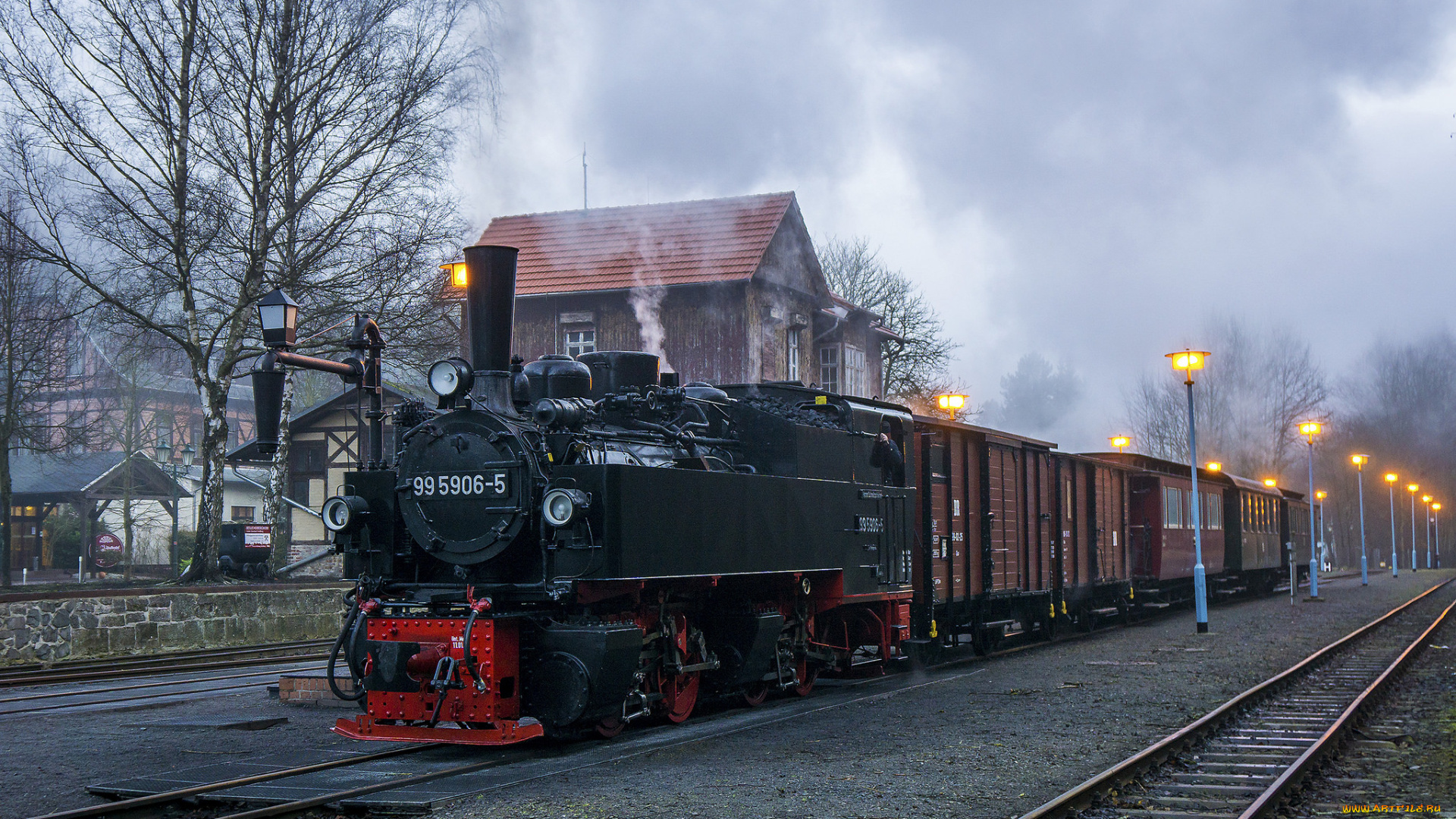 техника, паровозы, локомотив, состав