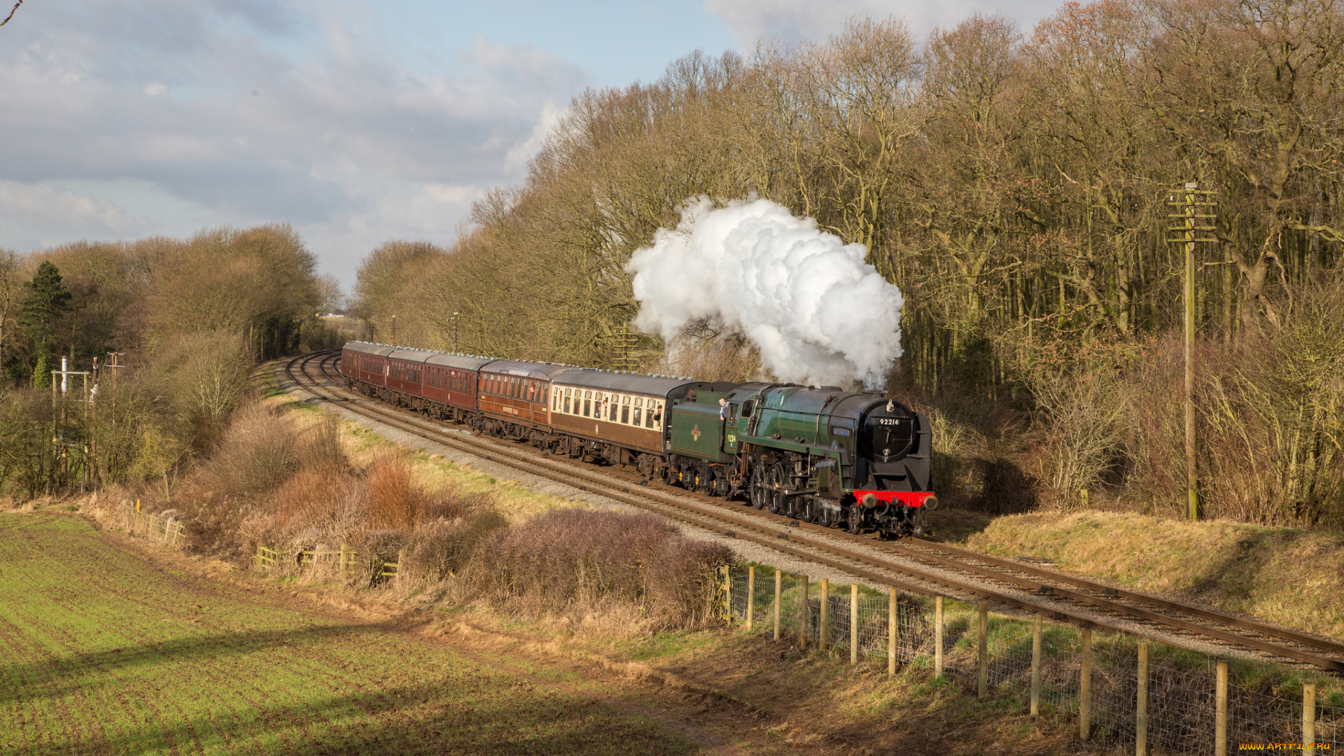 техника, паровозы, локомотив, состав