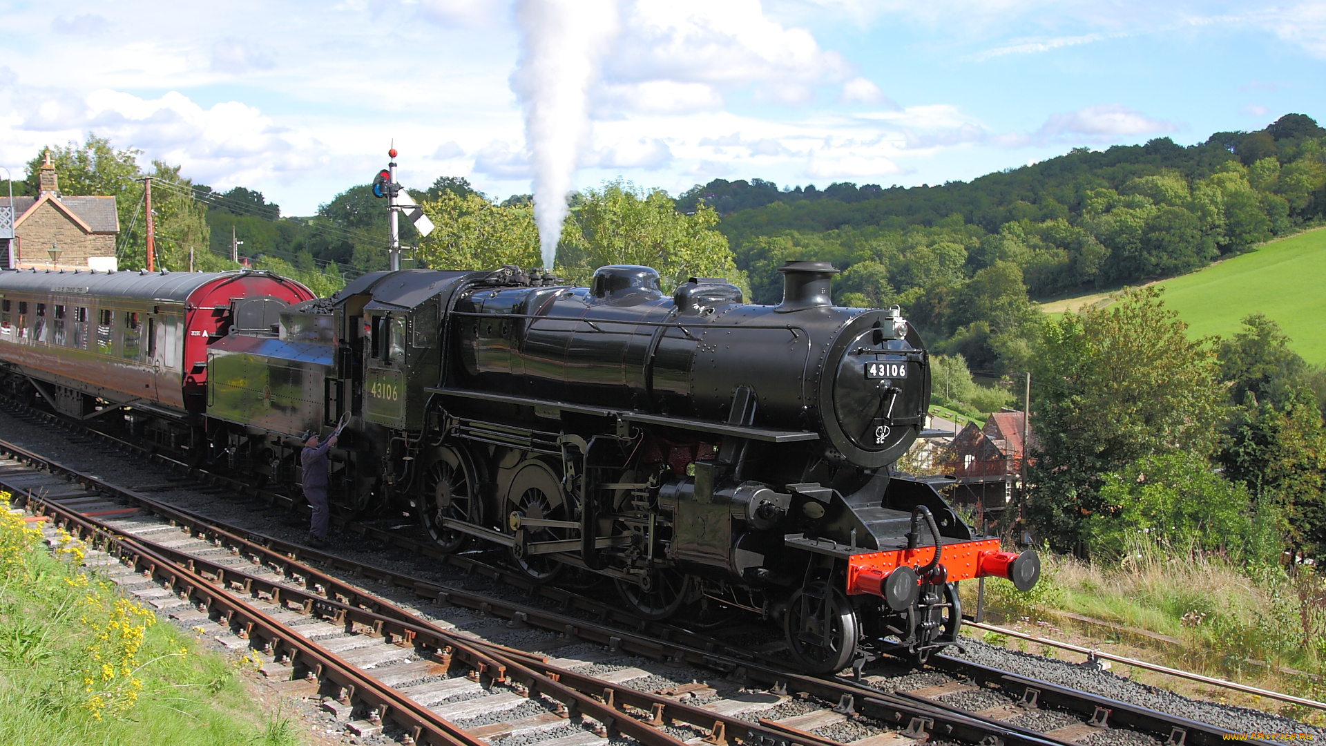 техника, паровозы, локомотив, состав