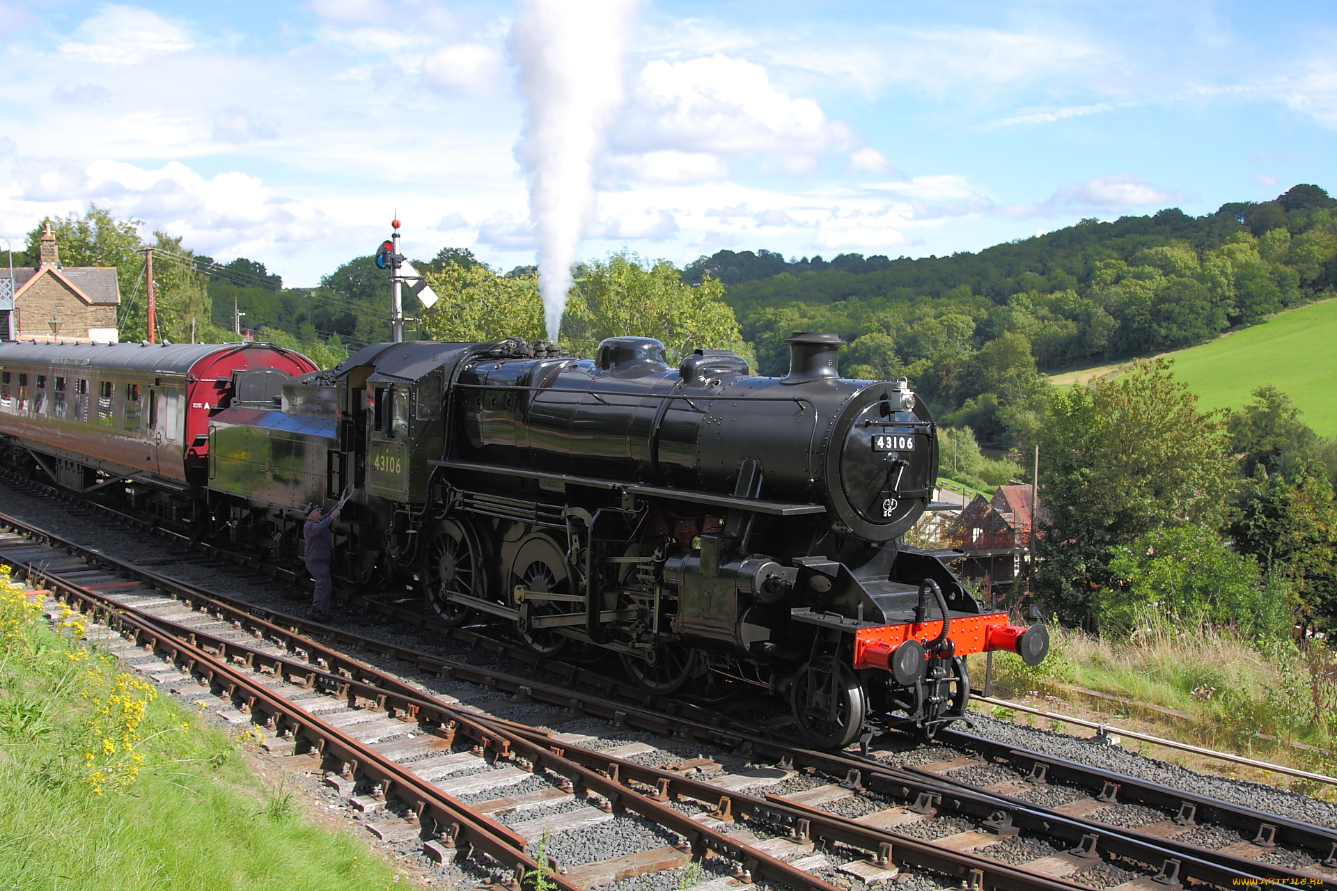 техника, паровозы, локомотив, состав