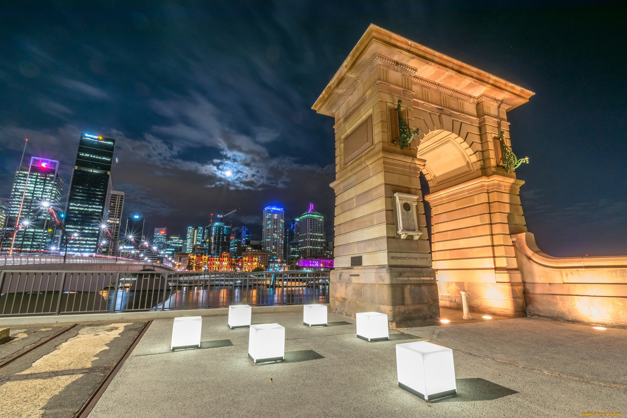 города, -, улицы, , площади, , набережные, огни, город, здания, ночь