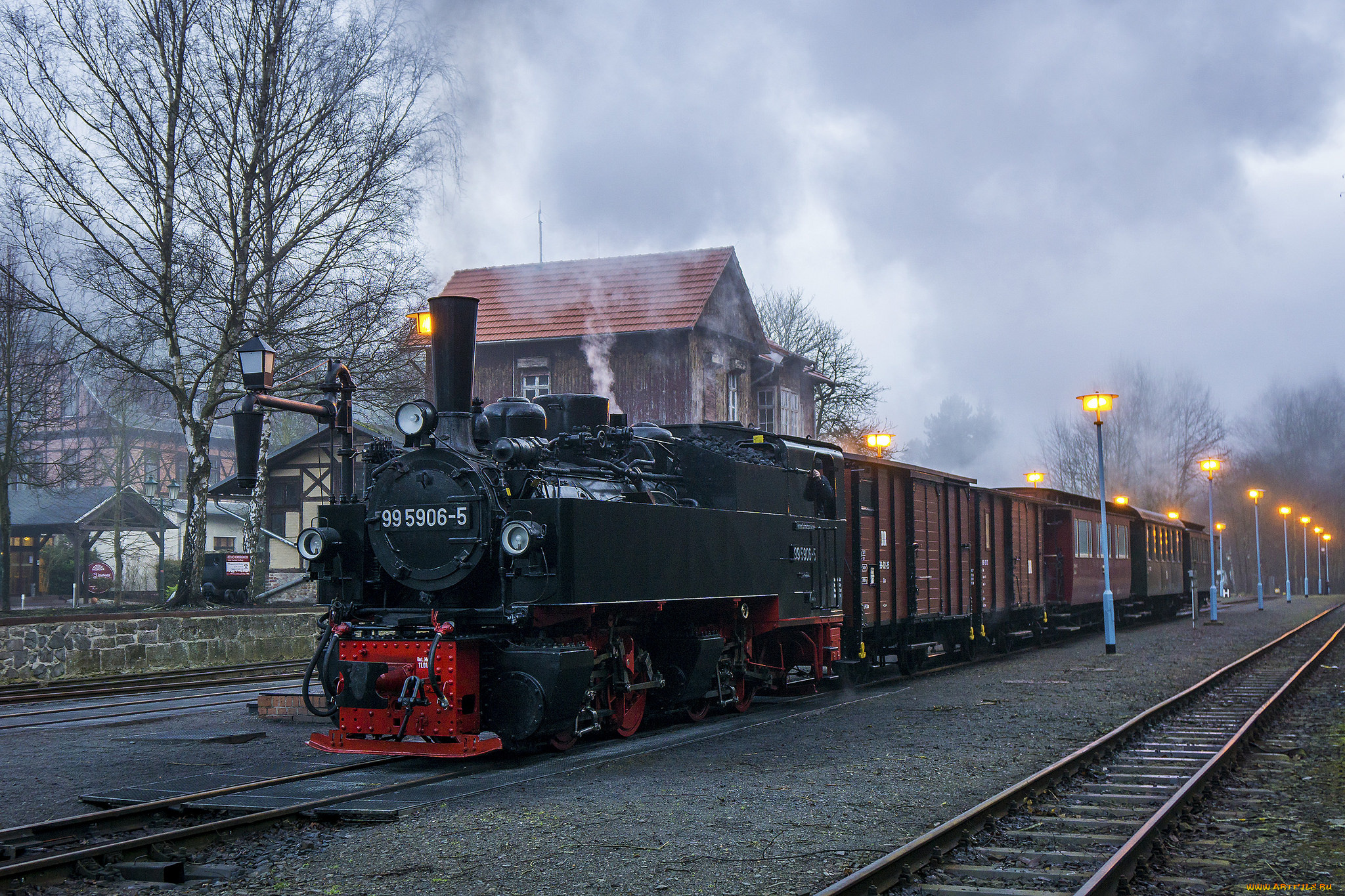 техника, паровозы, локомотив, состав