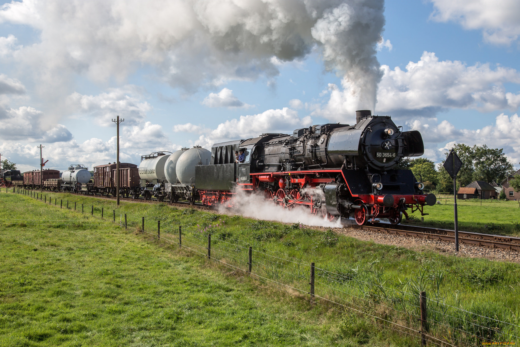 техника, паровозы, локомотив, состав