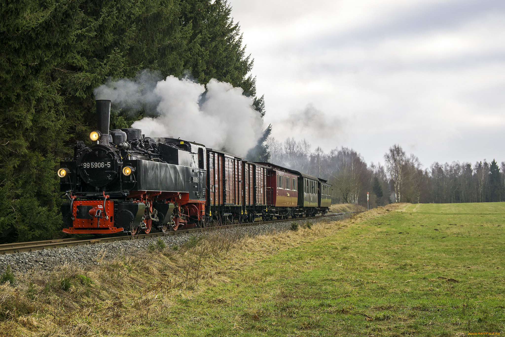 техника, паровозы, локомотив, состав