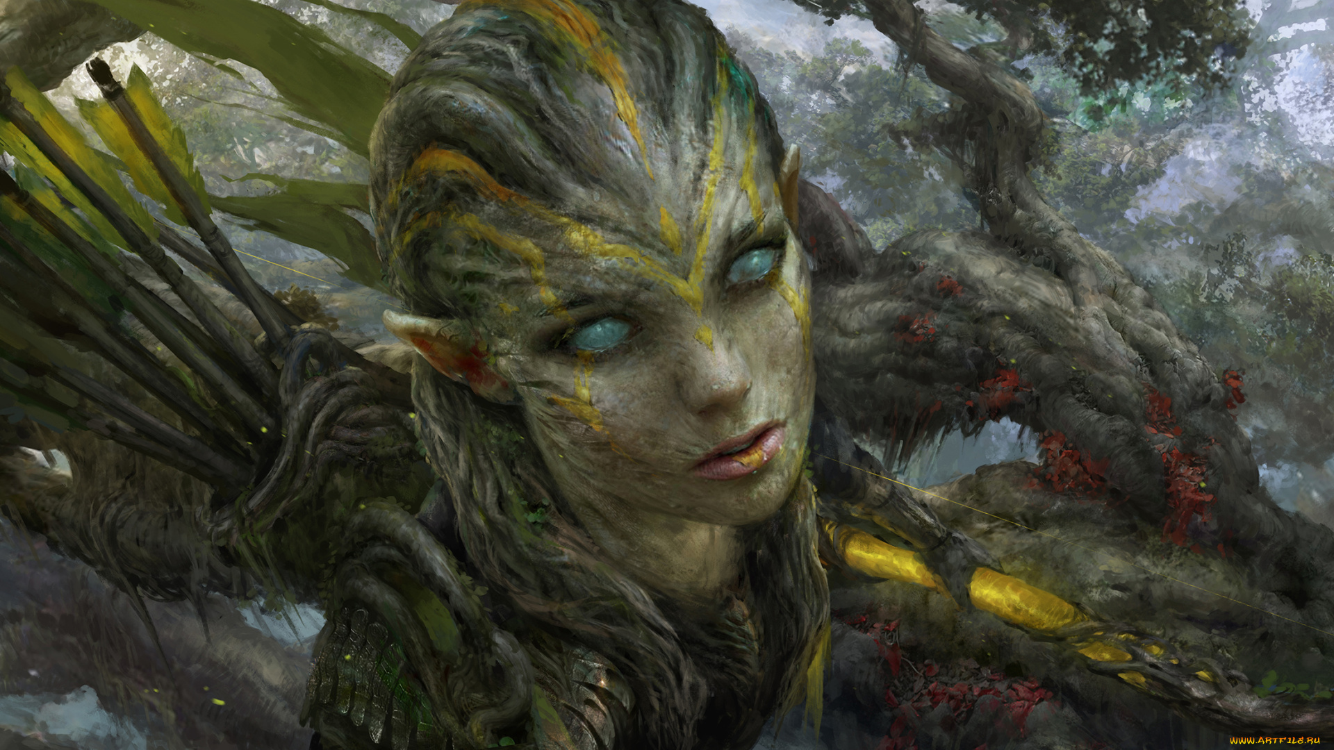 фэнтези, существа, взгляд, фон, существо