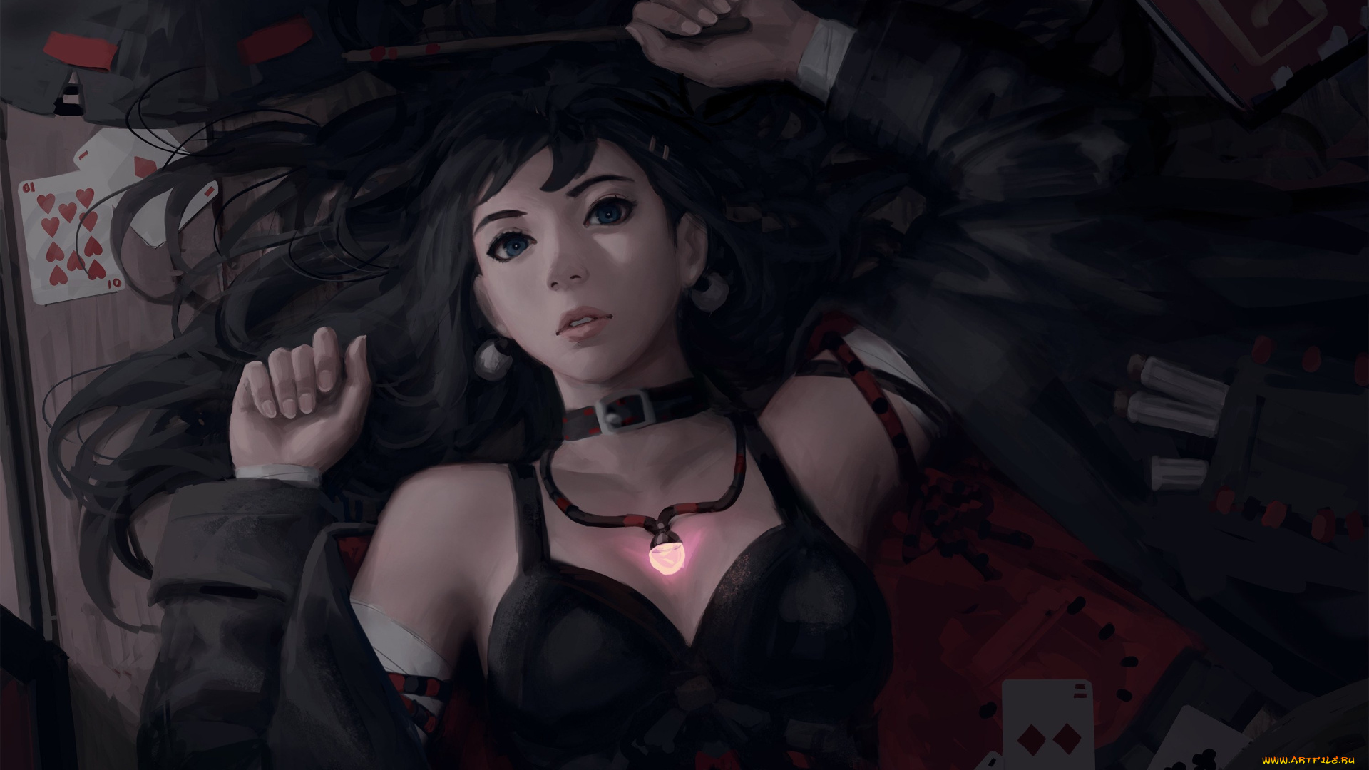 рисованное, люди, девушка