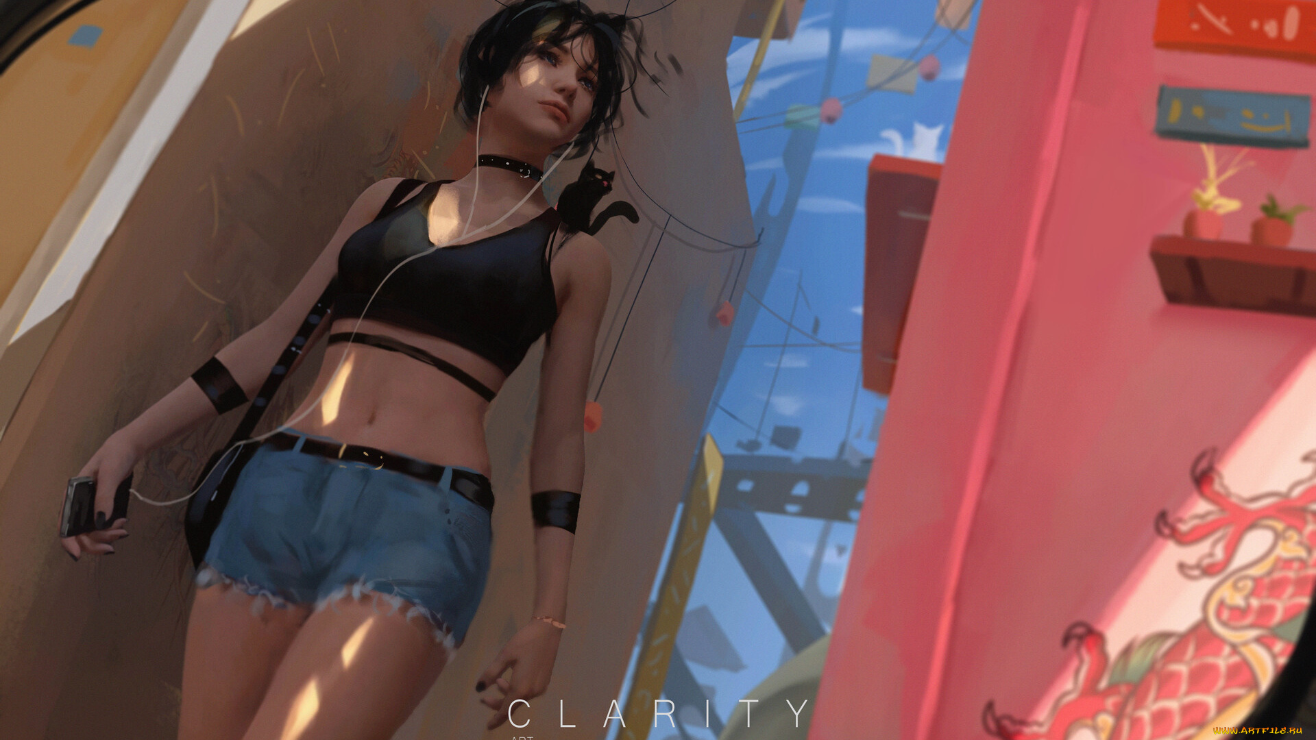 рисованное, люди, девушка