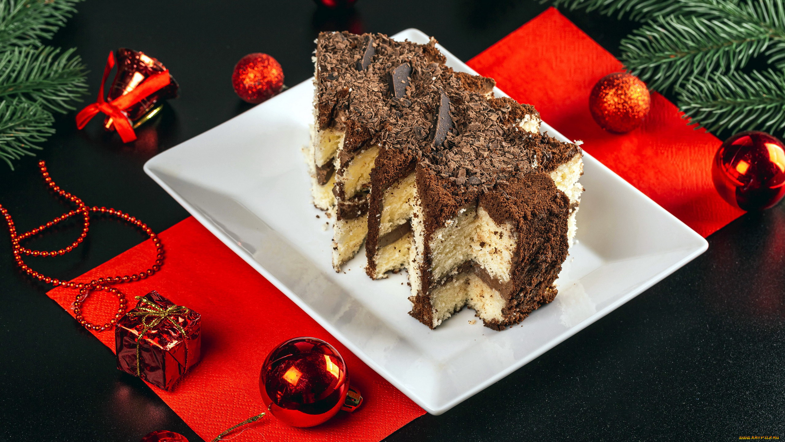 праздничные, угощения, бусы, шарики, колокольчик, торт