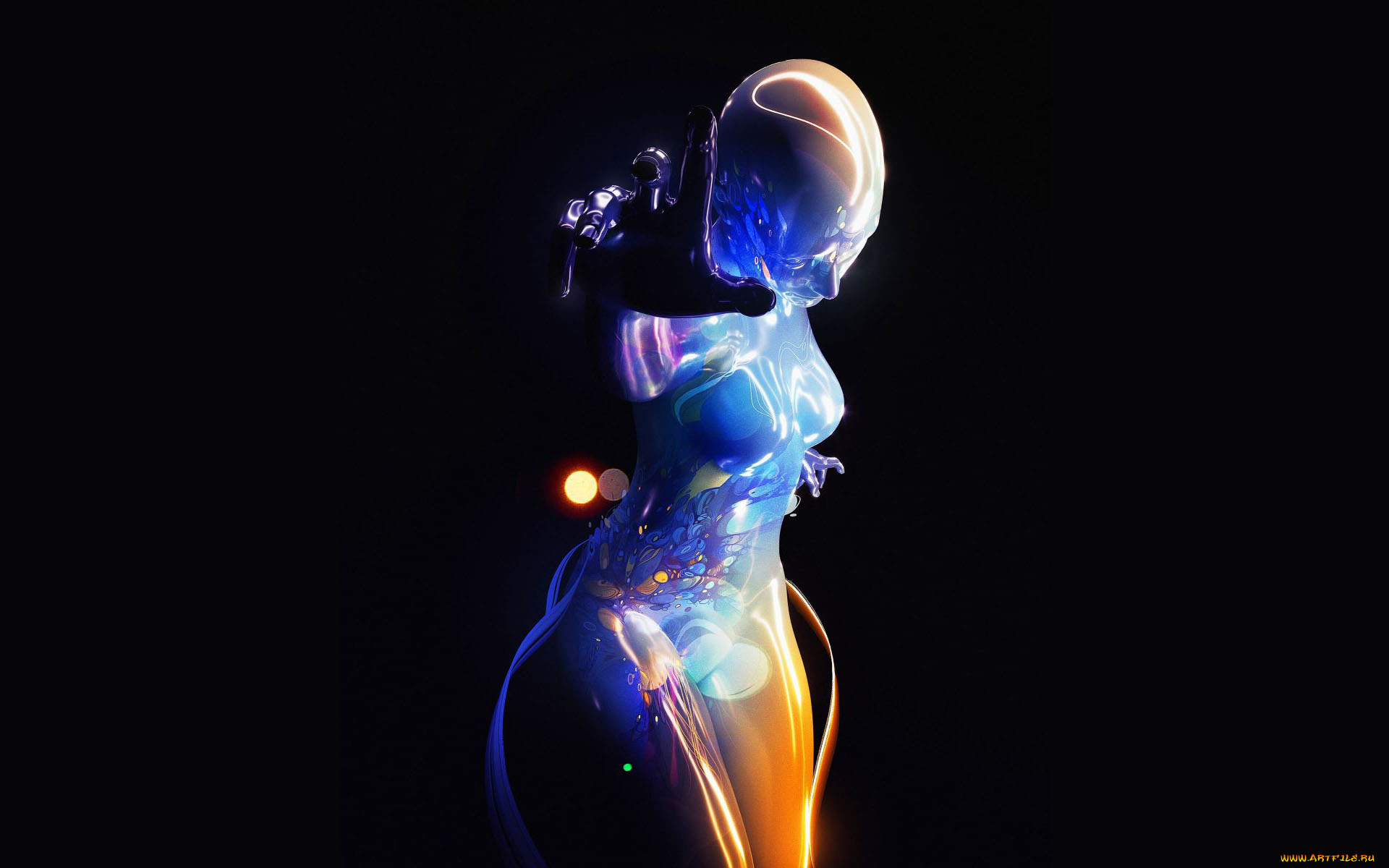 фэнтези, существа, девушка, фигура, краски