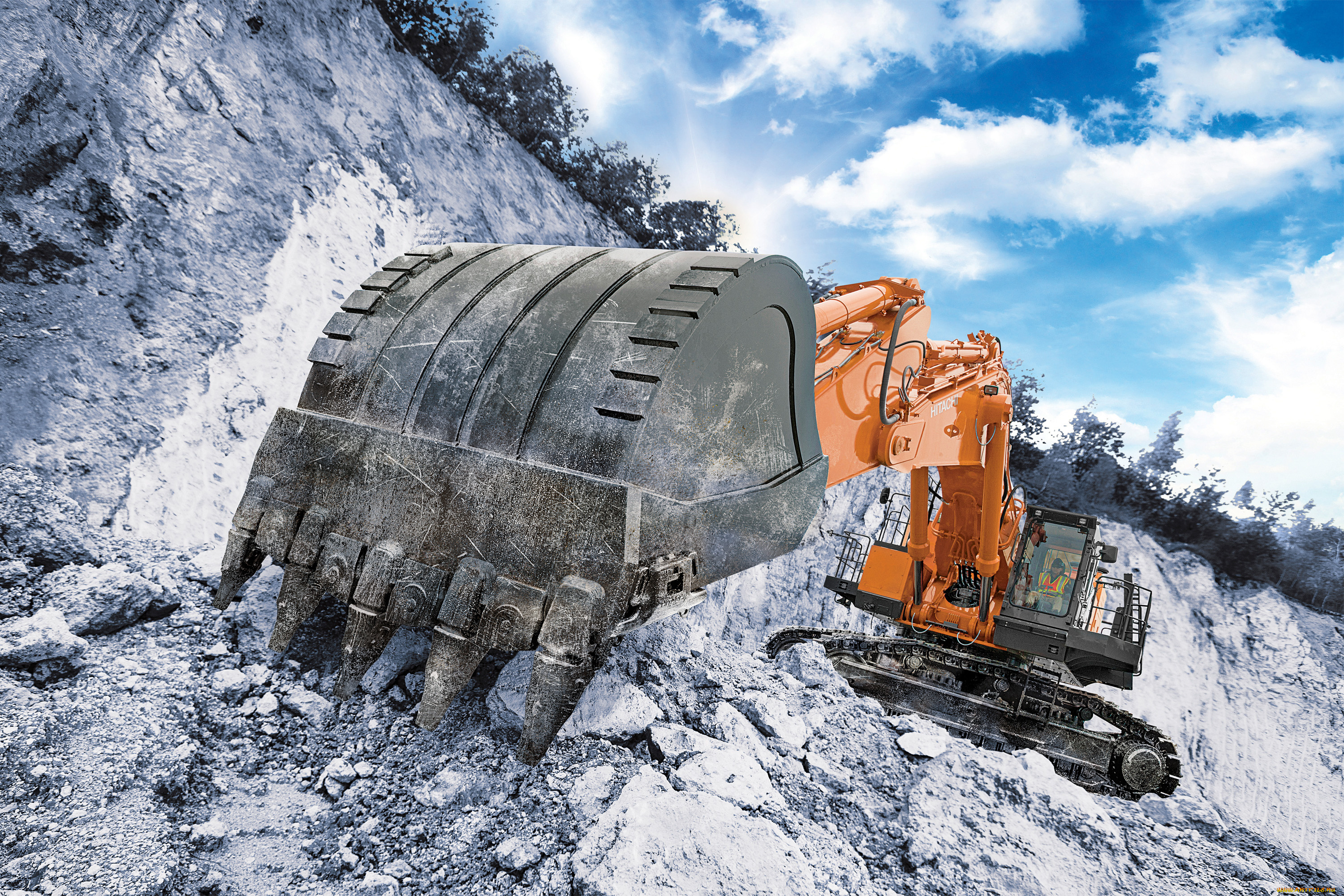 техника, экскаваторы, hitachi