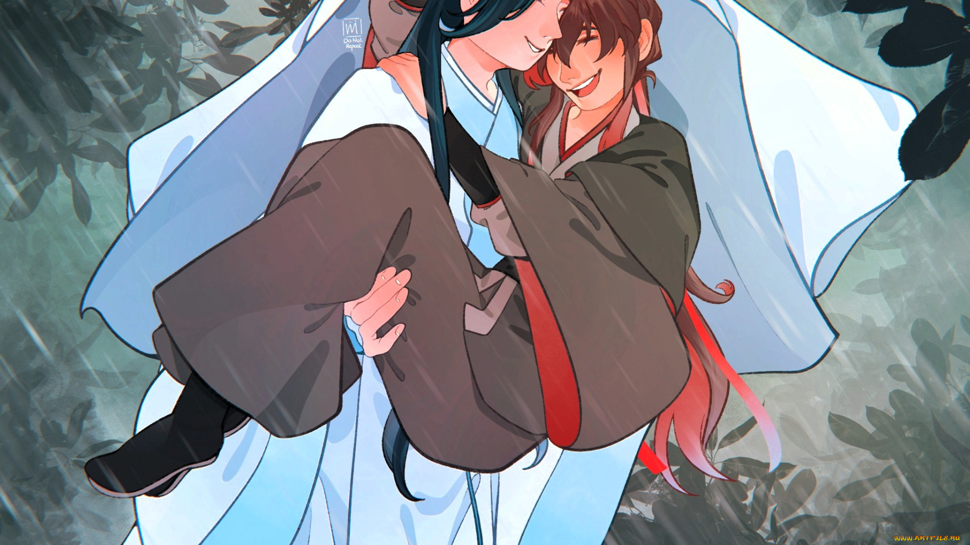 аниме, mo, dao, zu, shi, вэй, усянь, лань, ванцзи, дождь