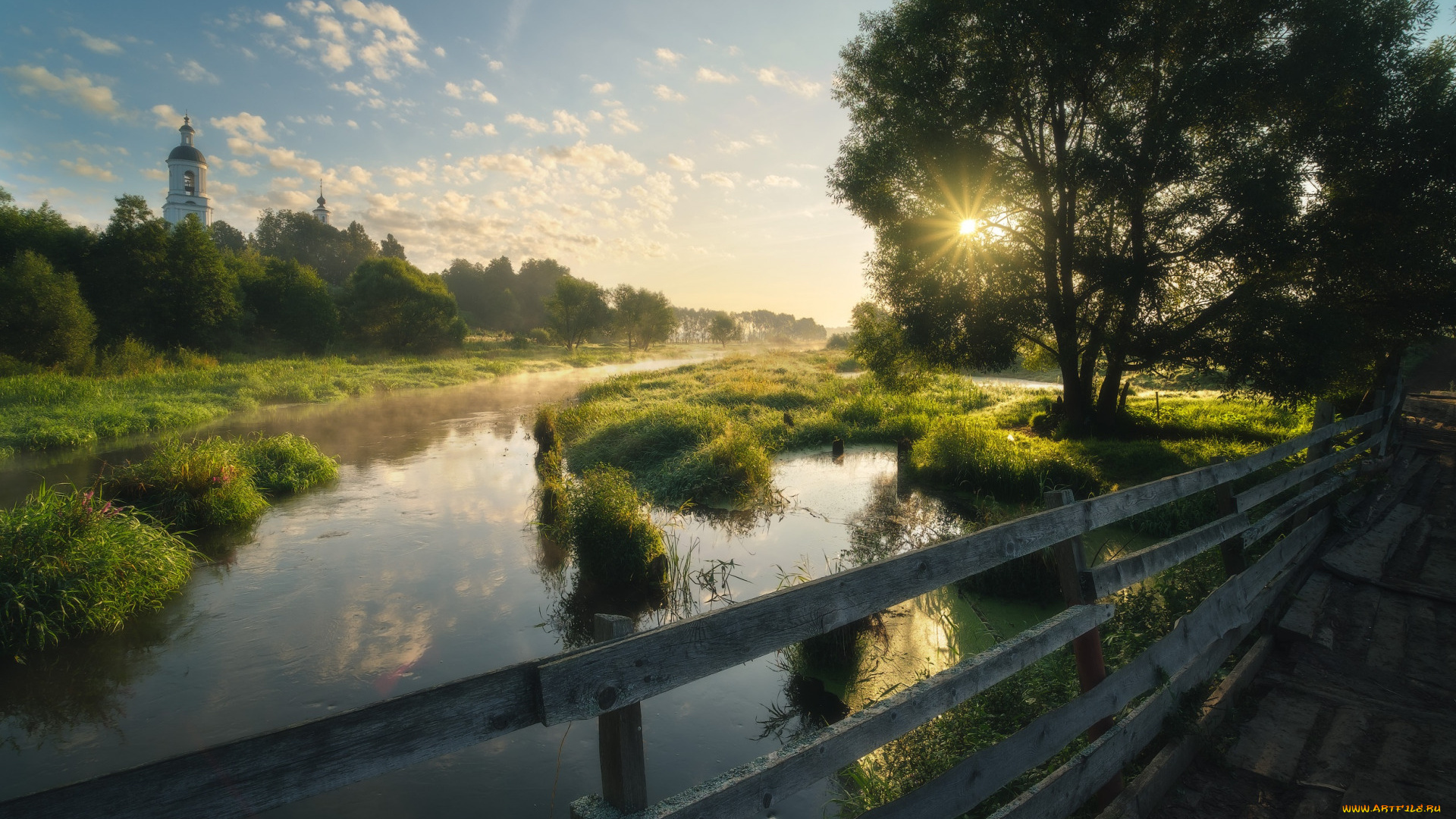 природа, реки, озера, закат, рассвет
