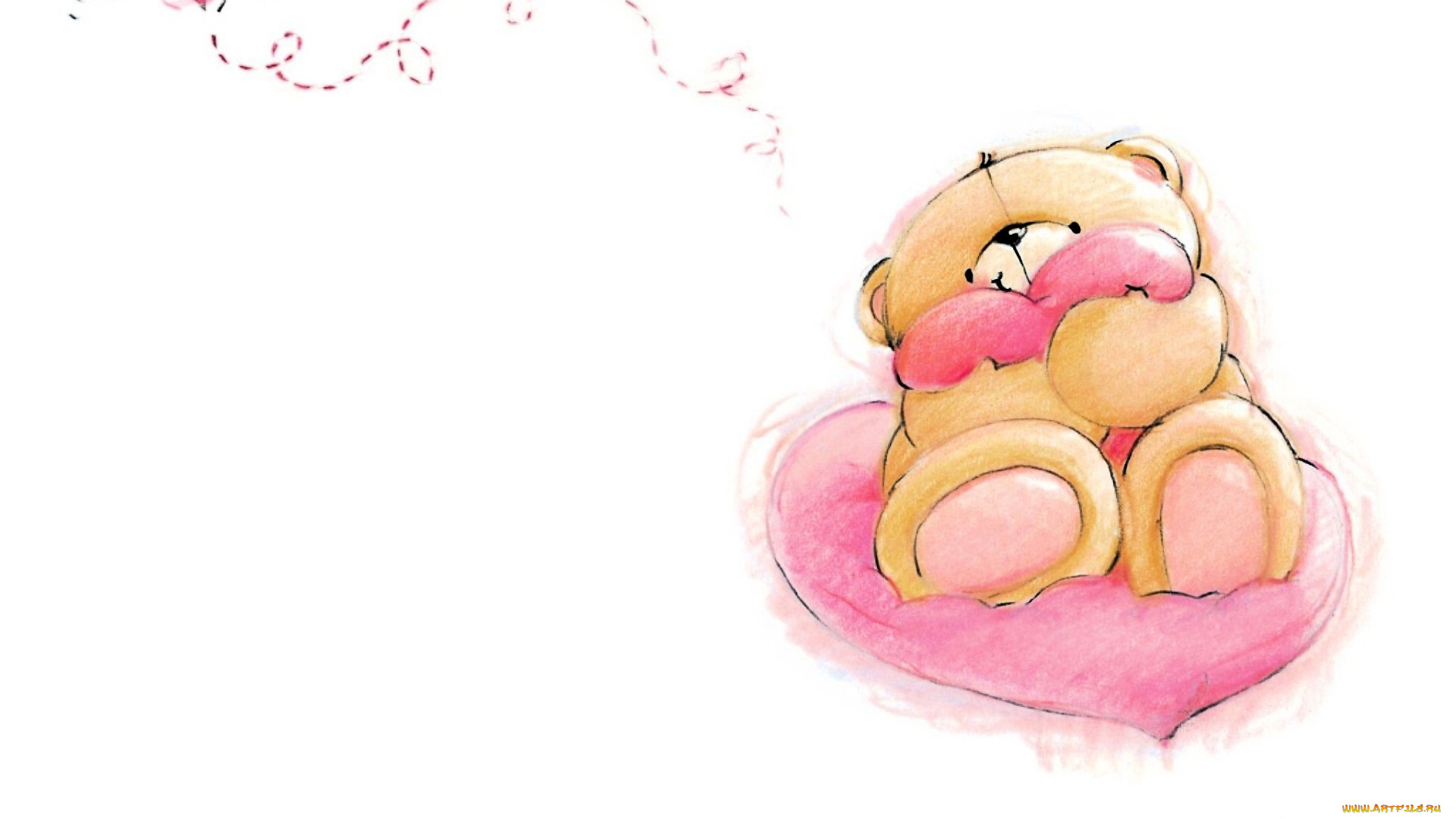 рисованное, мишки, тэдди, мишка, сердечки