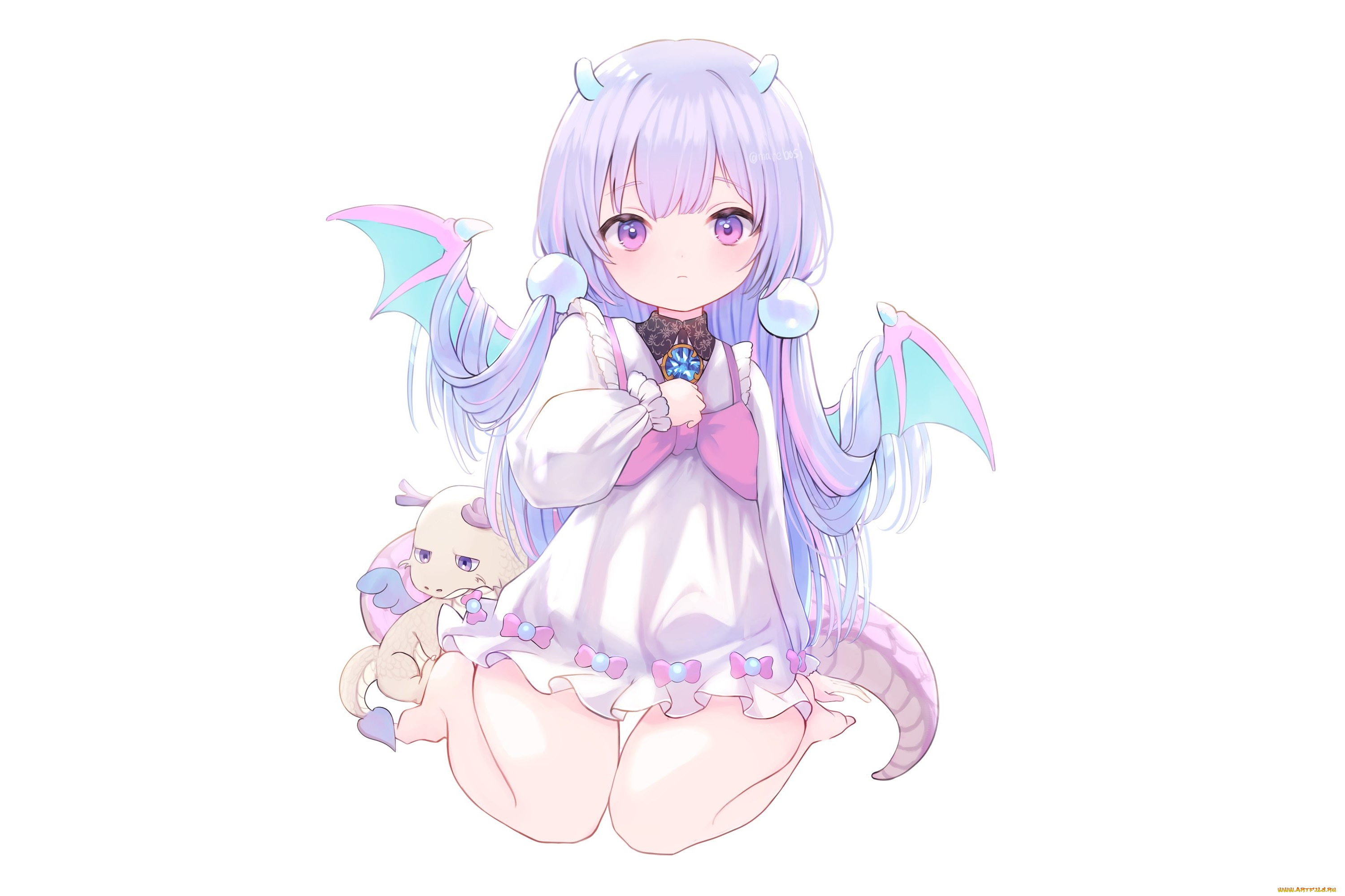 аниме, животные, , существа, девочка, дракон