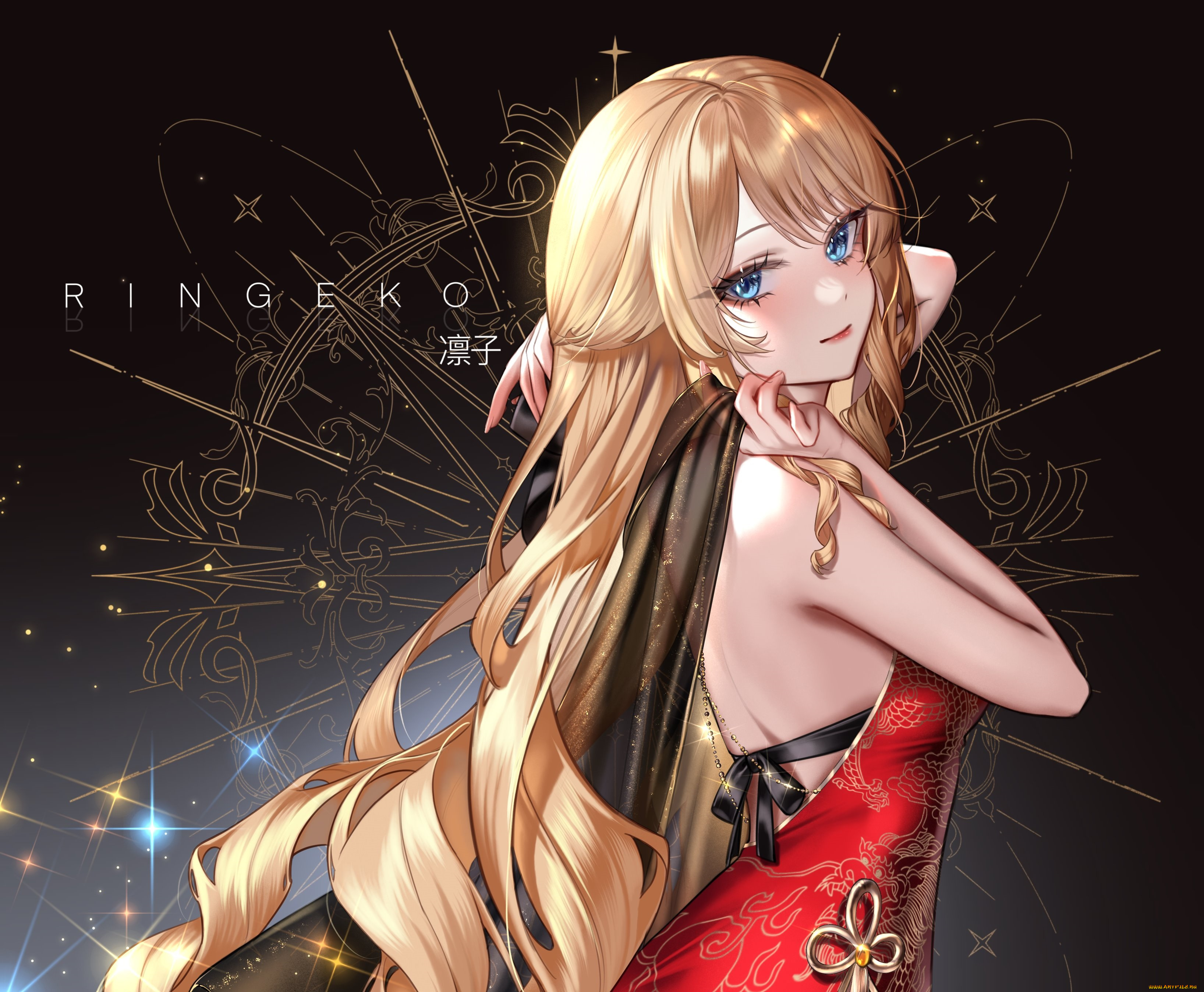 аниме, genshin, impact, девушка, взгляд