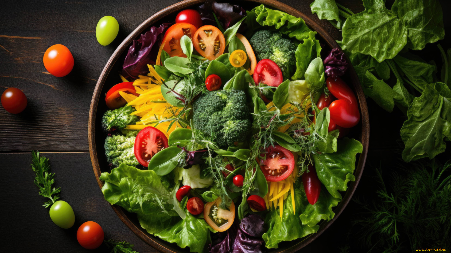 3д, графика, еда-, food, салат