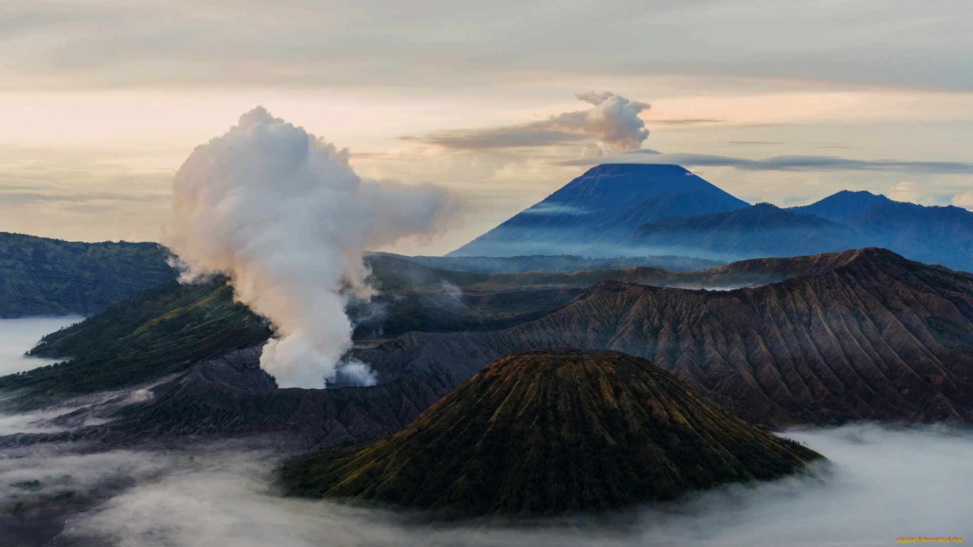 bromo, volcano, java, indonesia, природа, горы, bromo, volcano