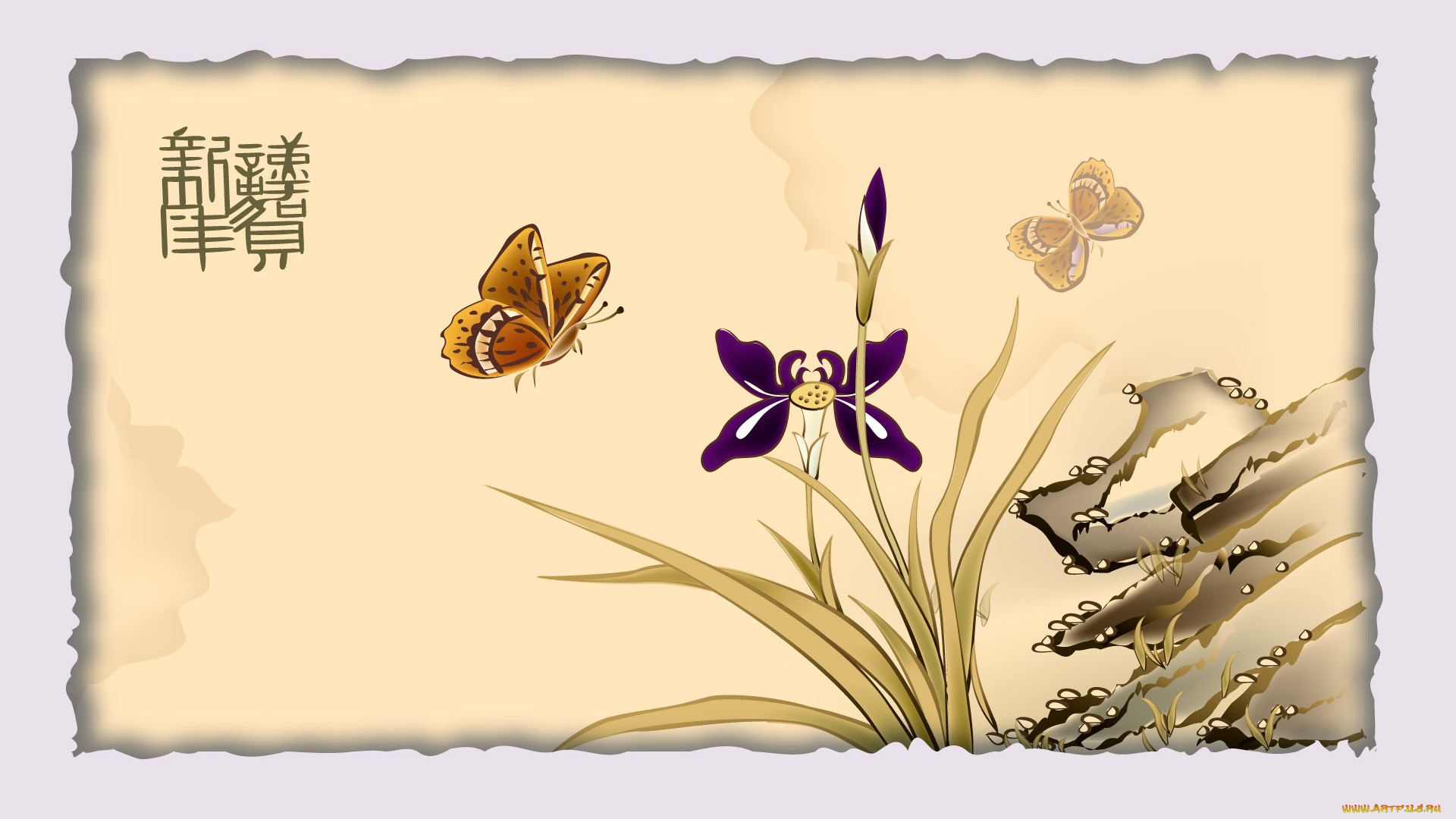 рисованные, цветы