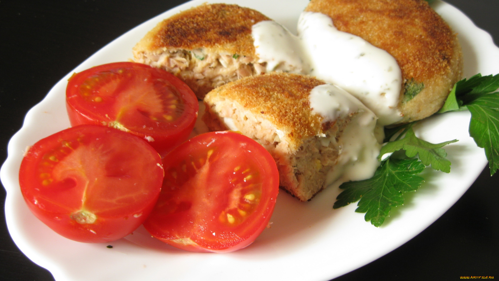 автор, varvarra, еда, вторые, блюда, котлеты, помидоры, зелень, томаты