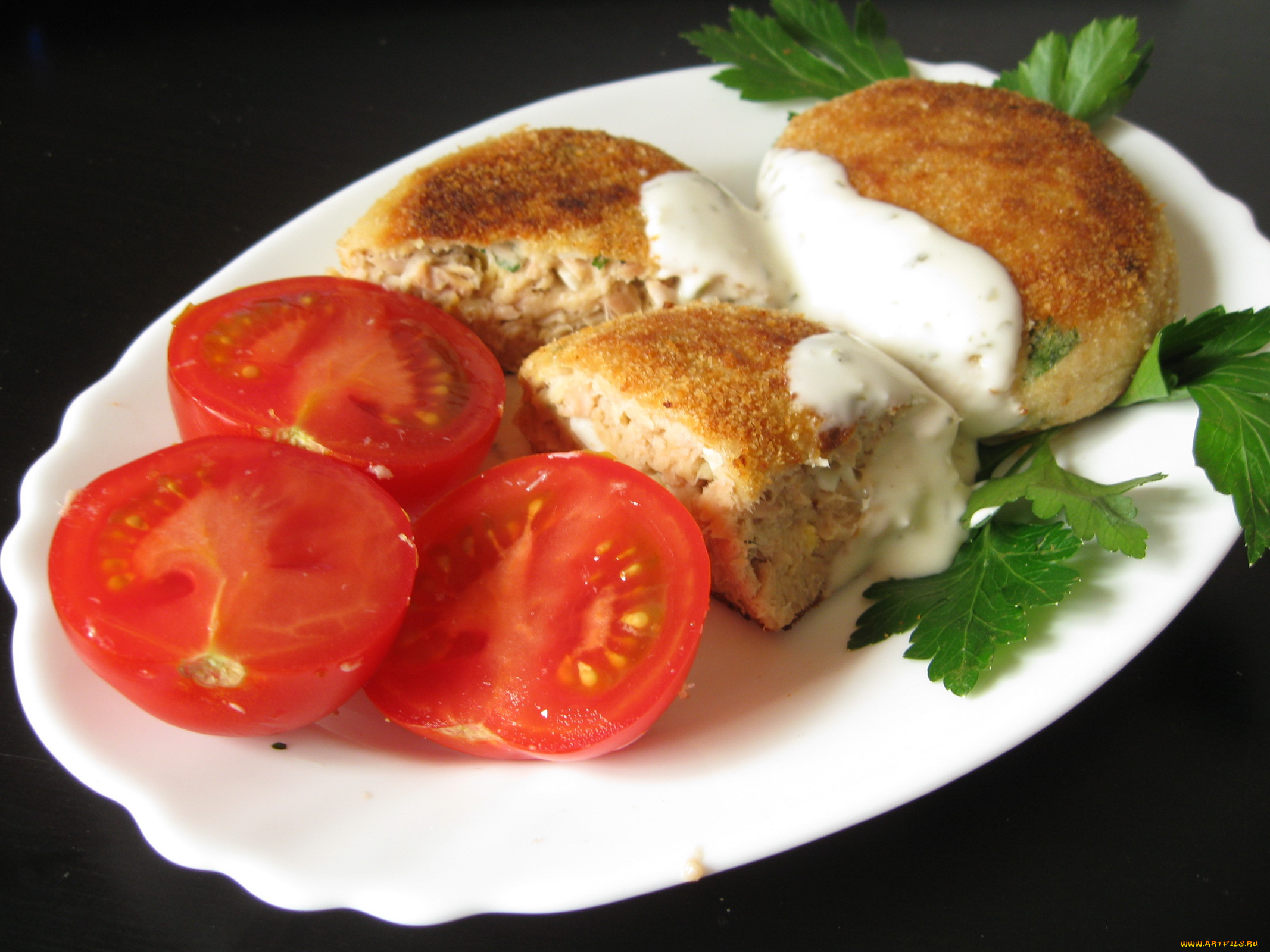 автор, varvarra, еда, вторые, блюда, котлеты, помидоры, зелень, томаты