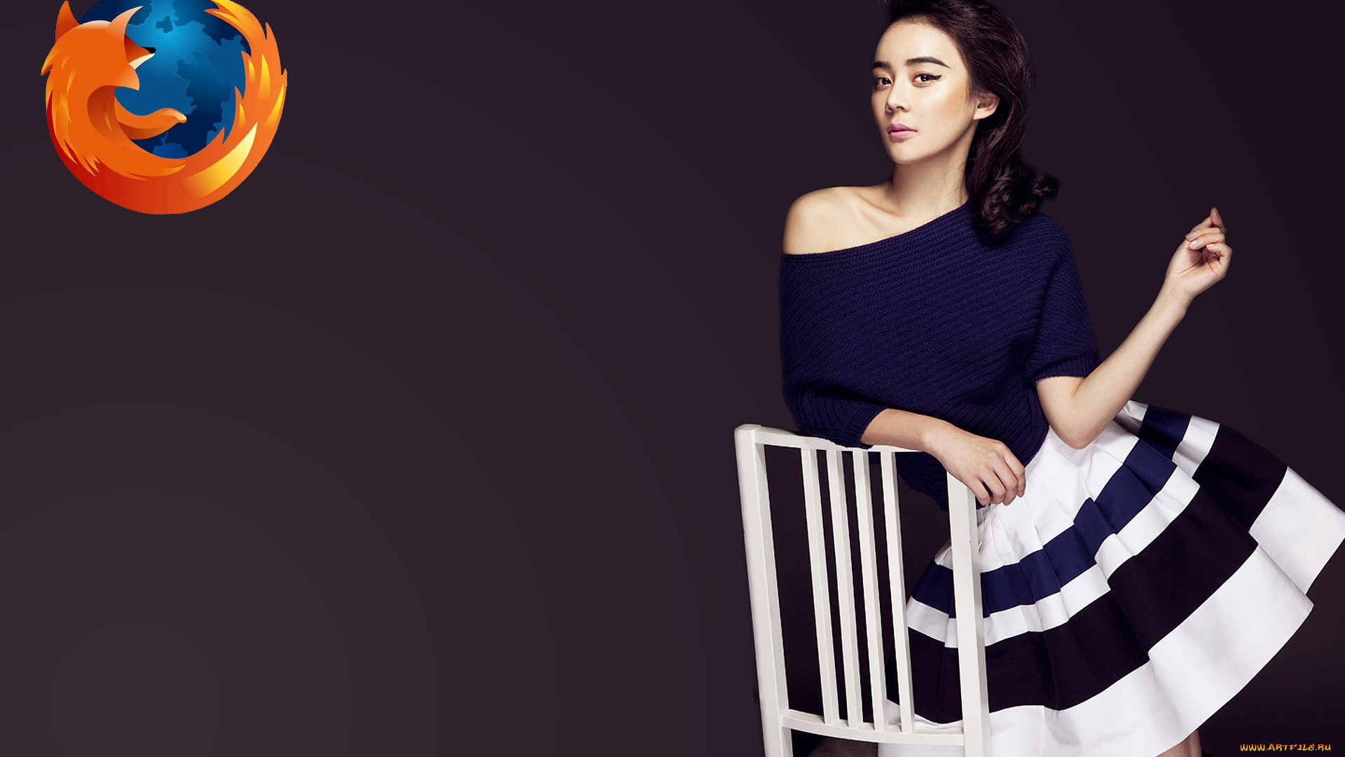 компьютеры, mozilla, firefox, девушка, логотип, азиатка