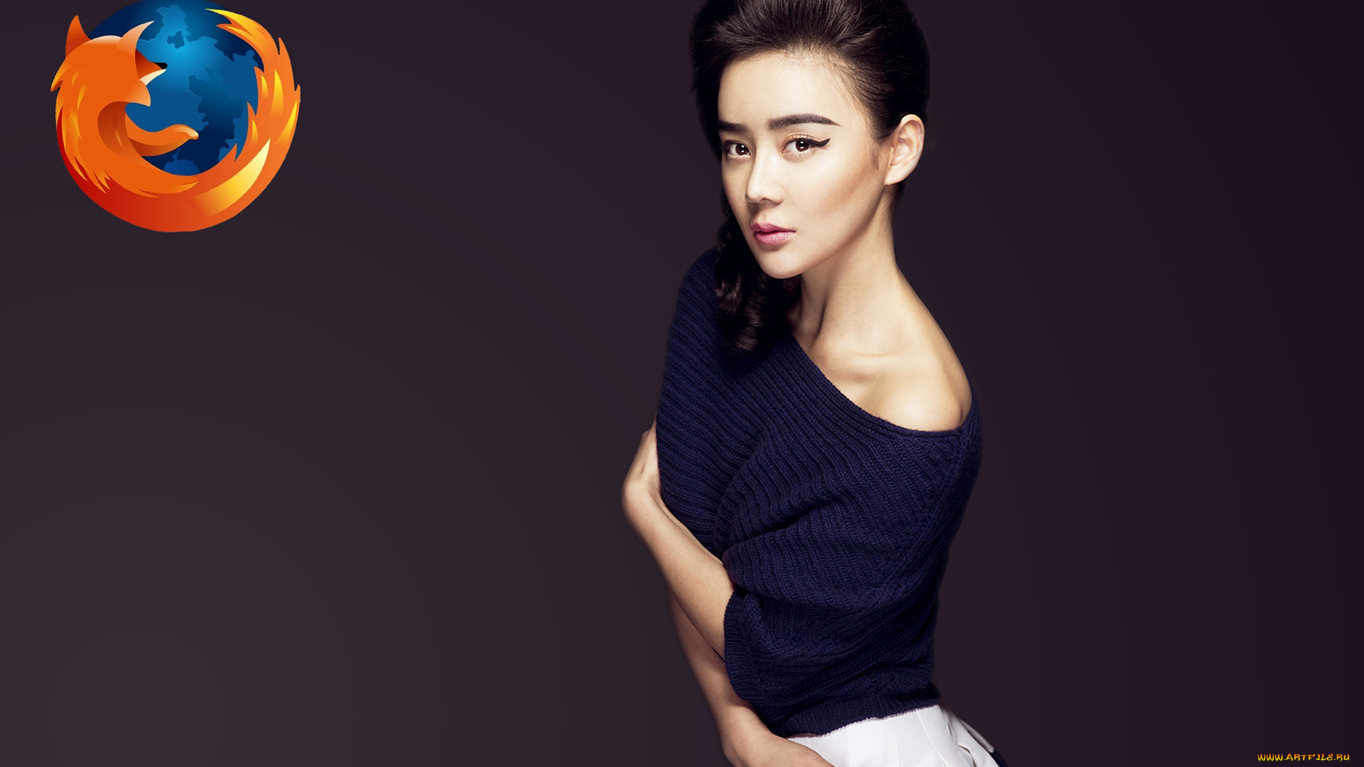 компьютеры, mozilla, firefox, логотип, девушка, азиатка