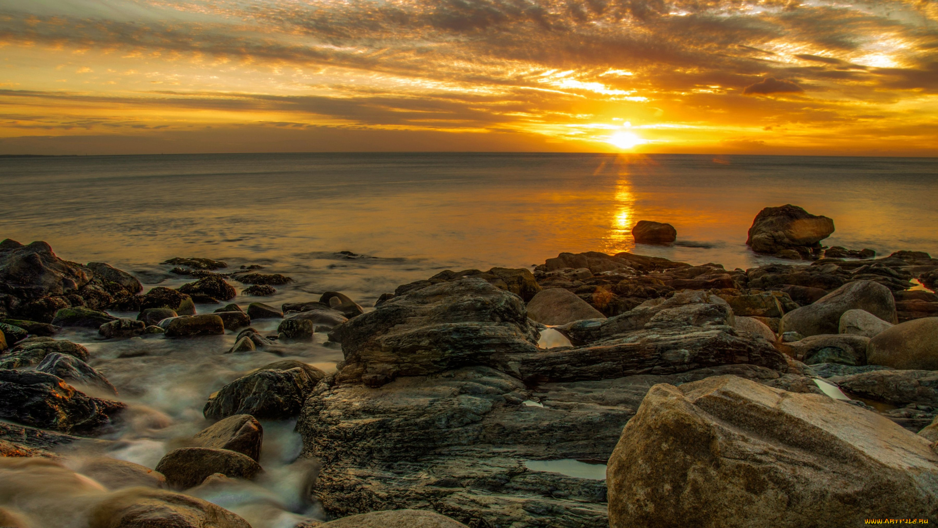 природа, восходы, закаты, море, камни, закат