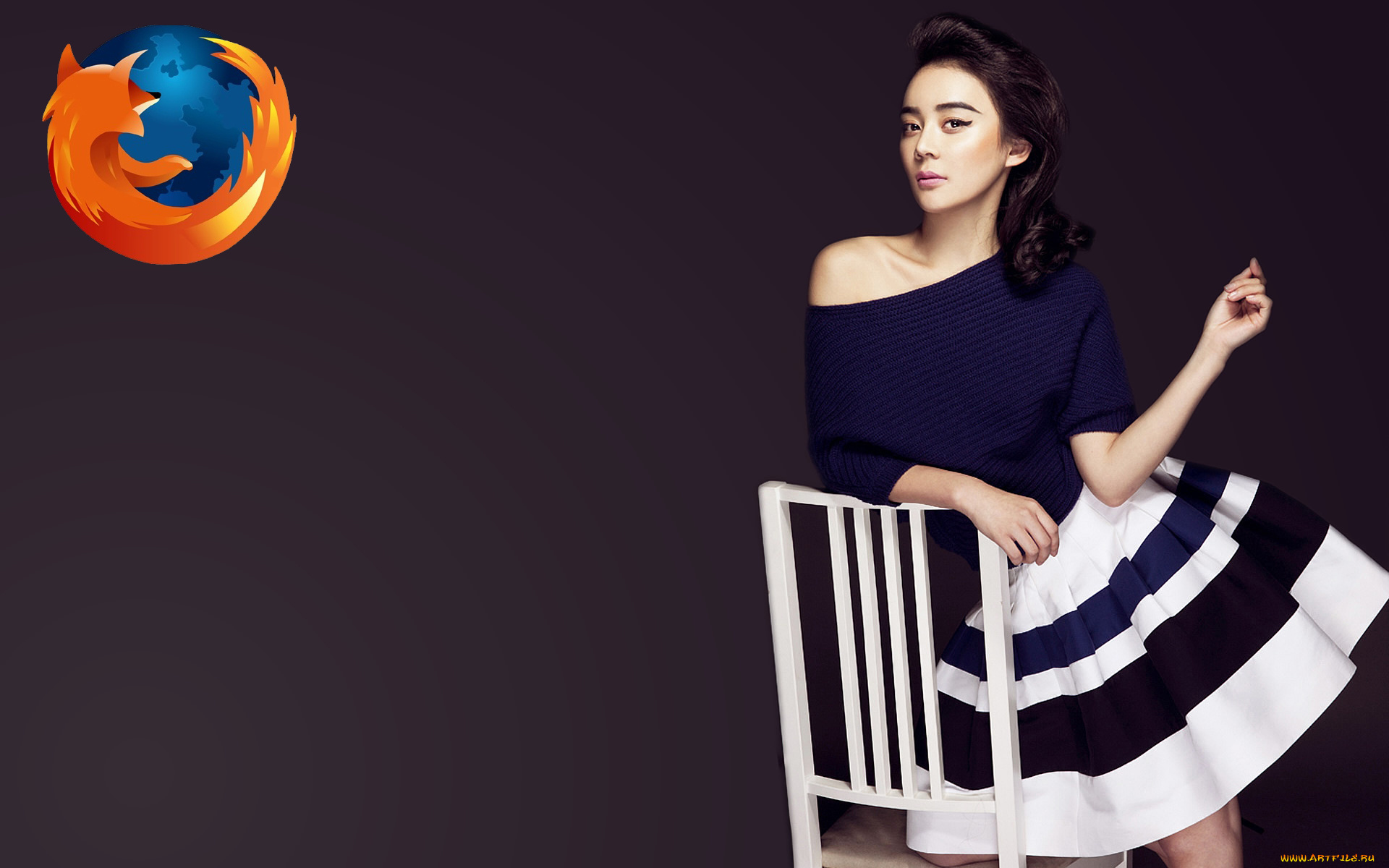 компьютеры, mozilla, firefox, девушка, логотип, азиатка