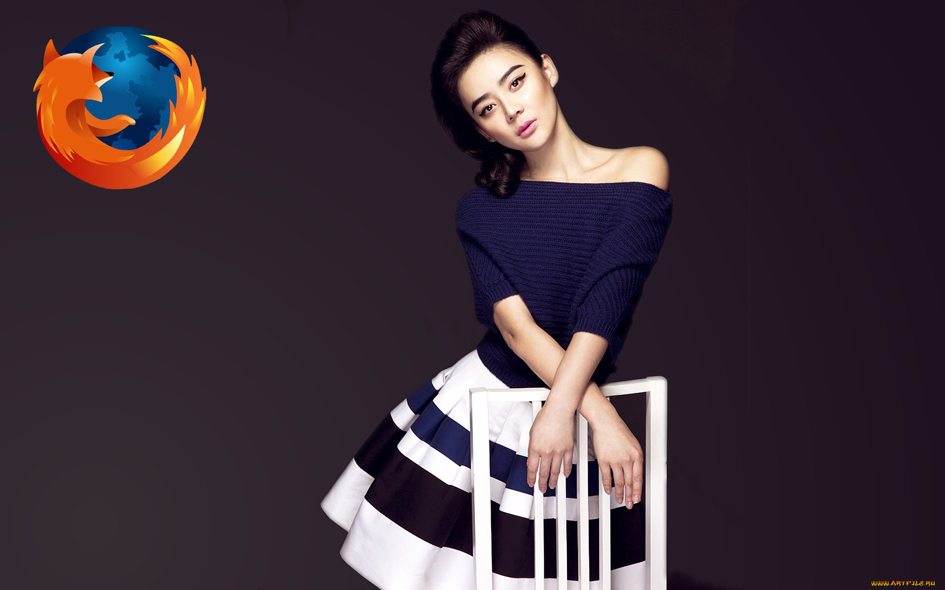 компьютеры, mozilla, firefox, логотип, девушка, азиатка