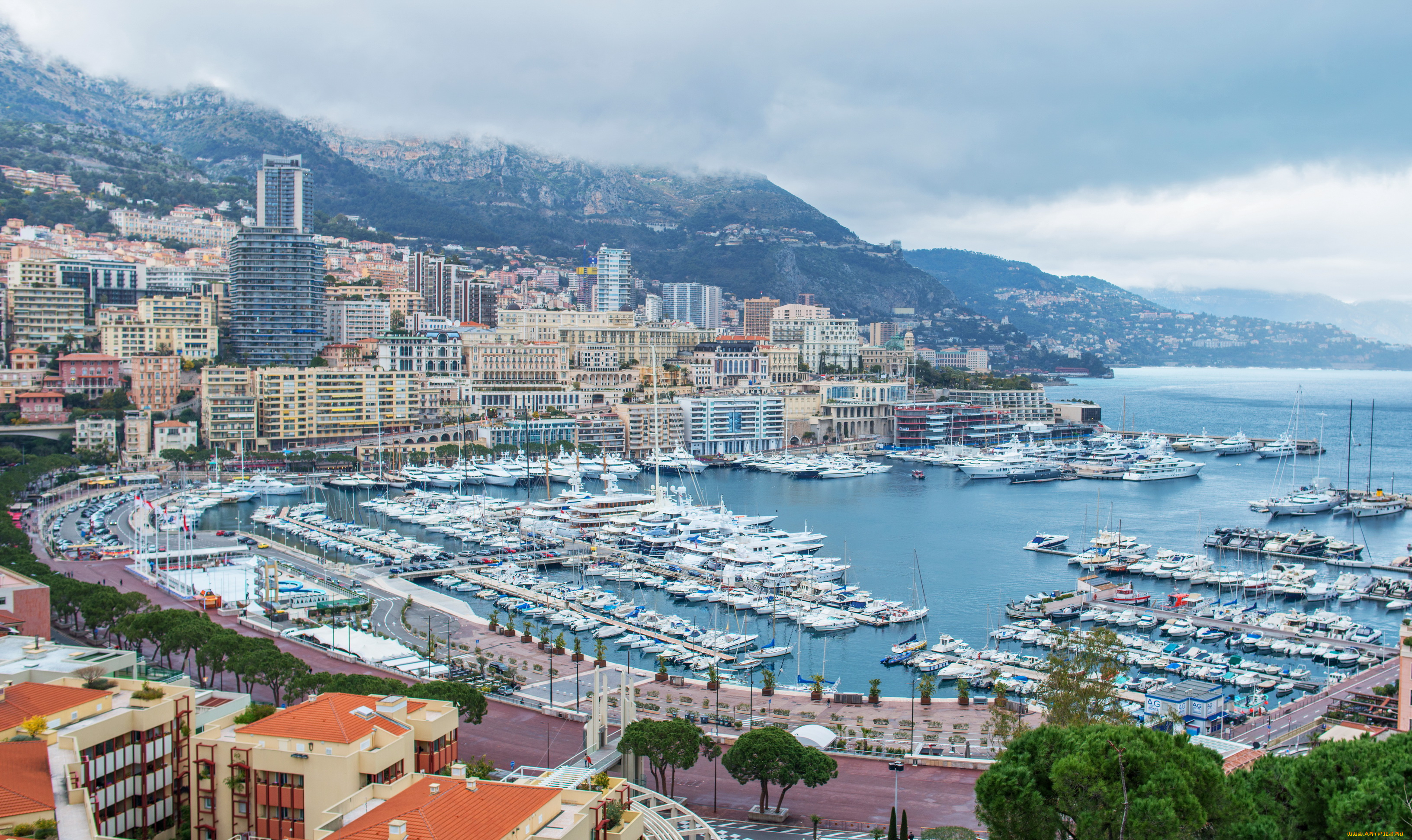 monte, carlo, monaco, города, монте, карло, монако, яхты, дома, море