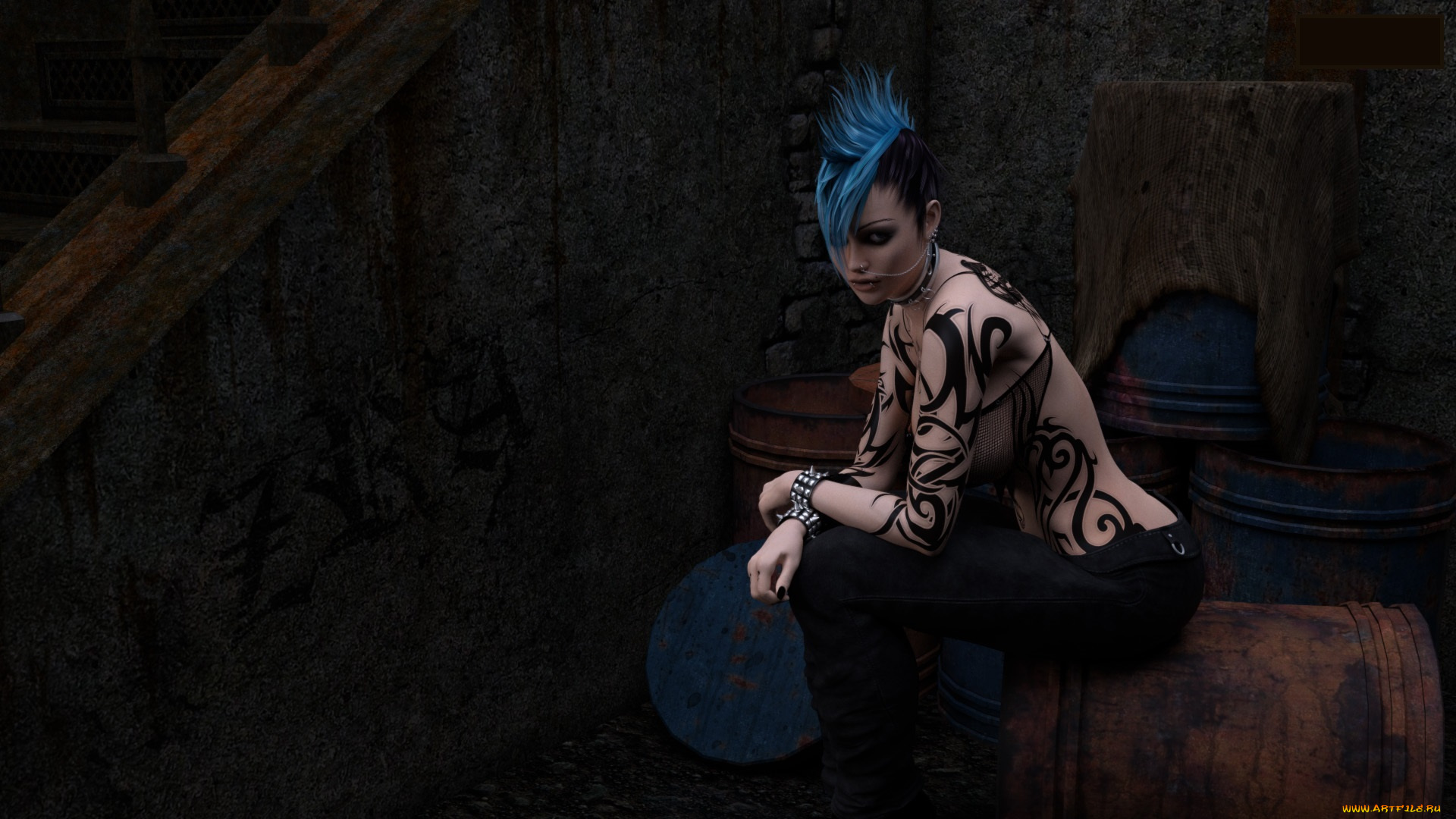 3д, графика, people, , люди, тату, девушка