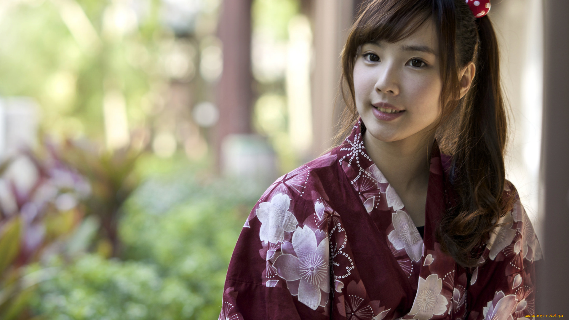 девушки, -unsort, , азиатки, взгляд, кимоно, лицо