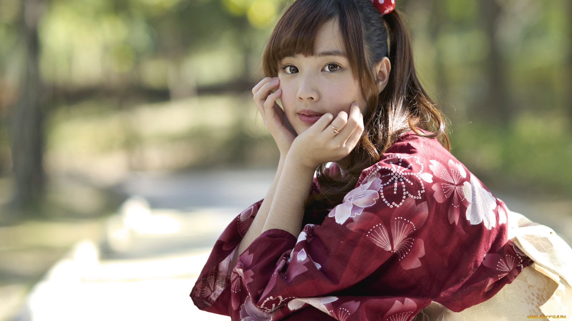 девушки, -unsort, , азиатки, взгляд, лицо, кимоно