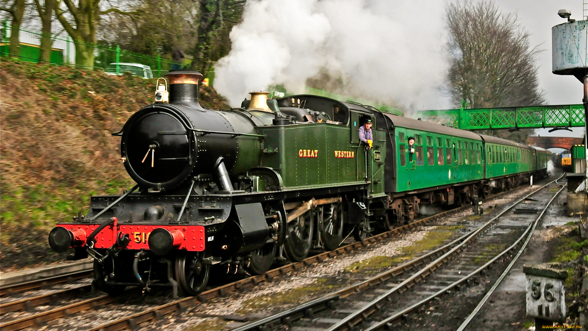 техника, паровозы, дорога, поезд, железная, паровоз, рельсы