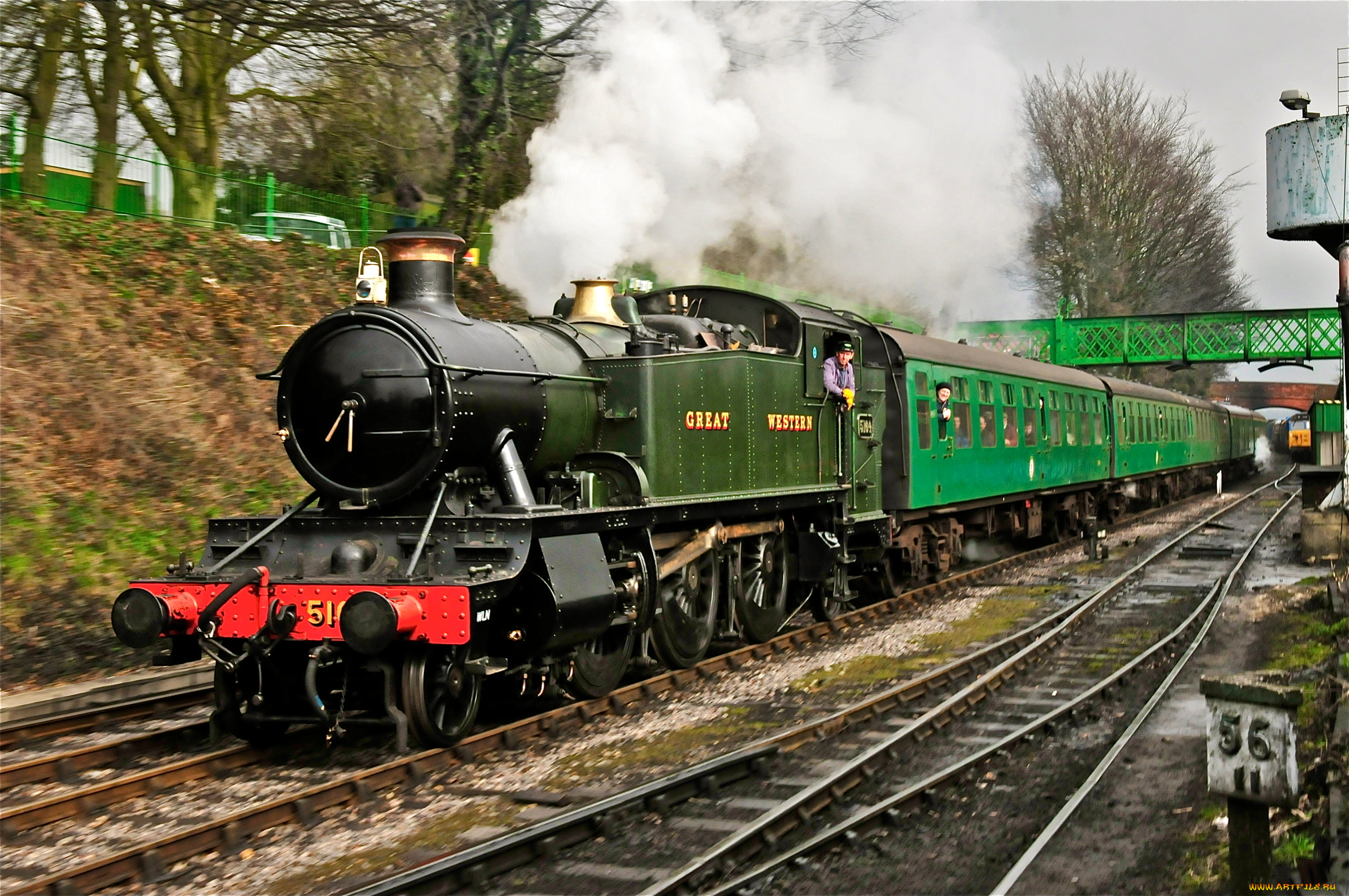 техника, паровозы, дорога, поезд, железная, паровоз, рельсы