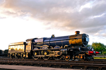 Картинка техника паровозы рельсы дорога железная состав вагоны паровоз