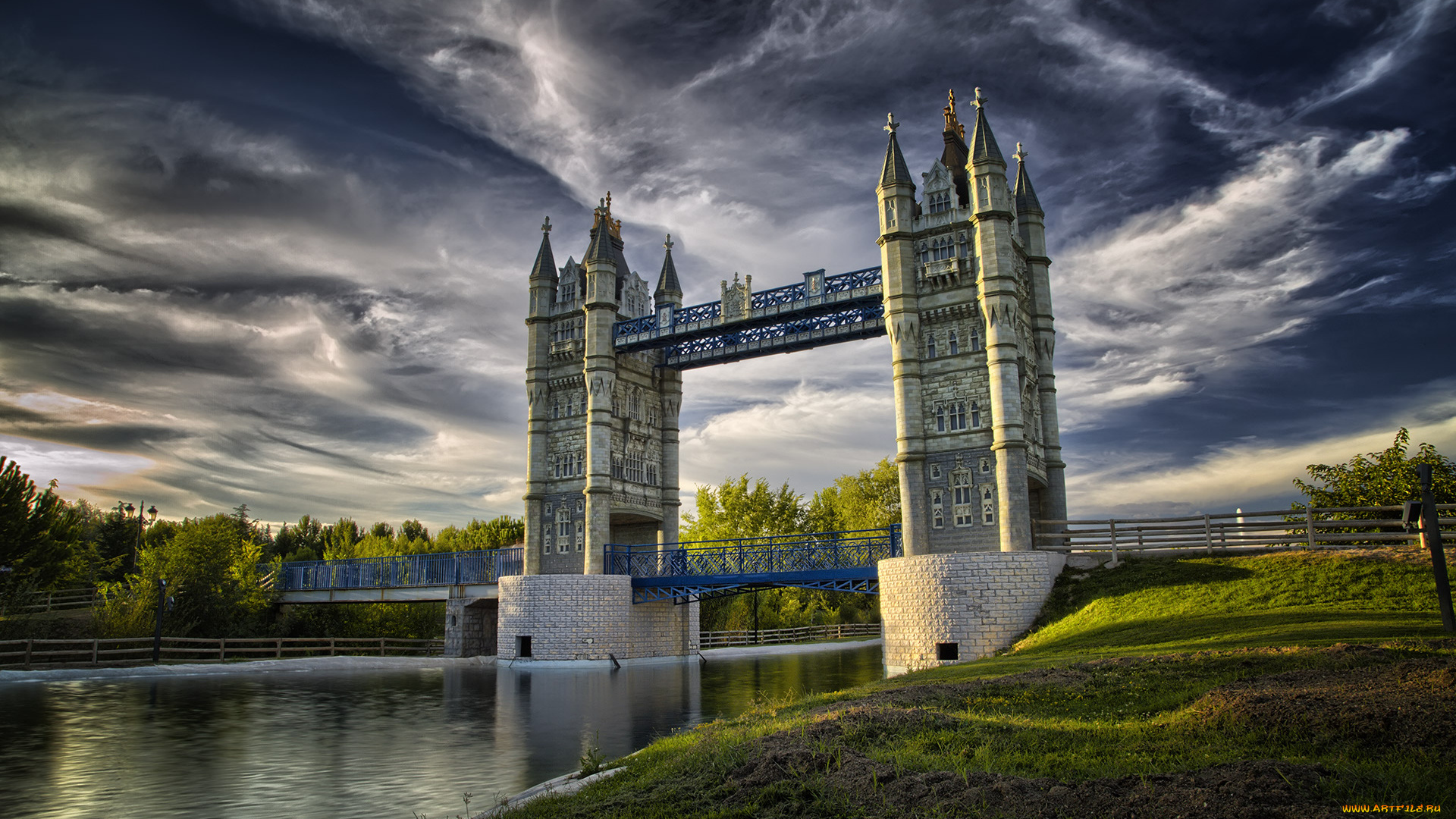 tower, bridge, города, -, мосты, река, мост