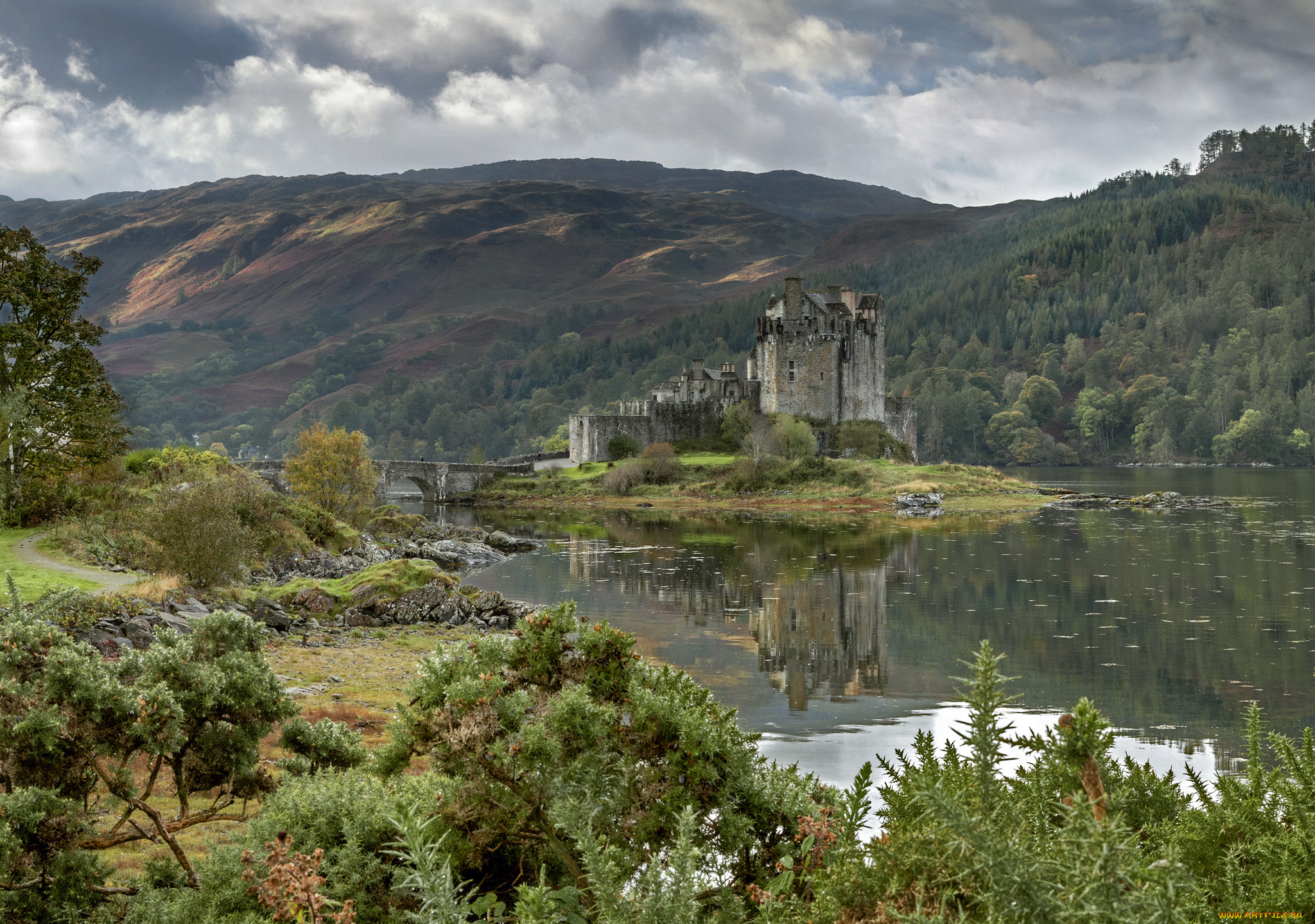 eilean, donan, castle, города, замок, эйлен-донан, , шотландия, башни, стены, замок