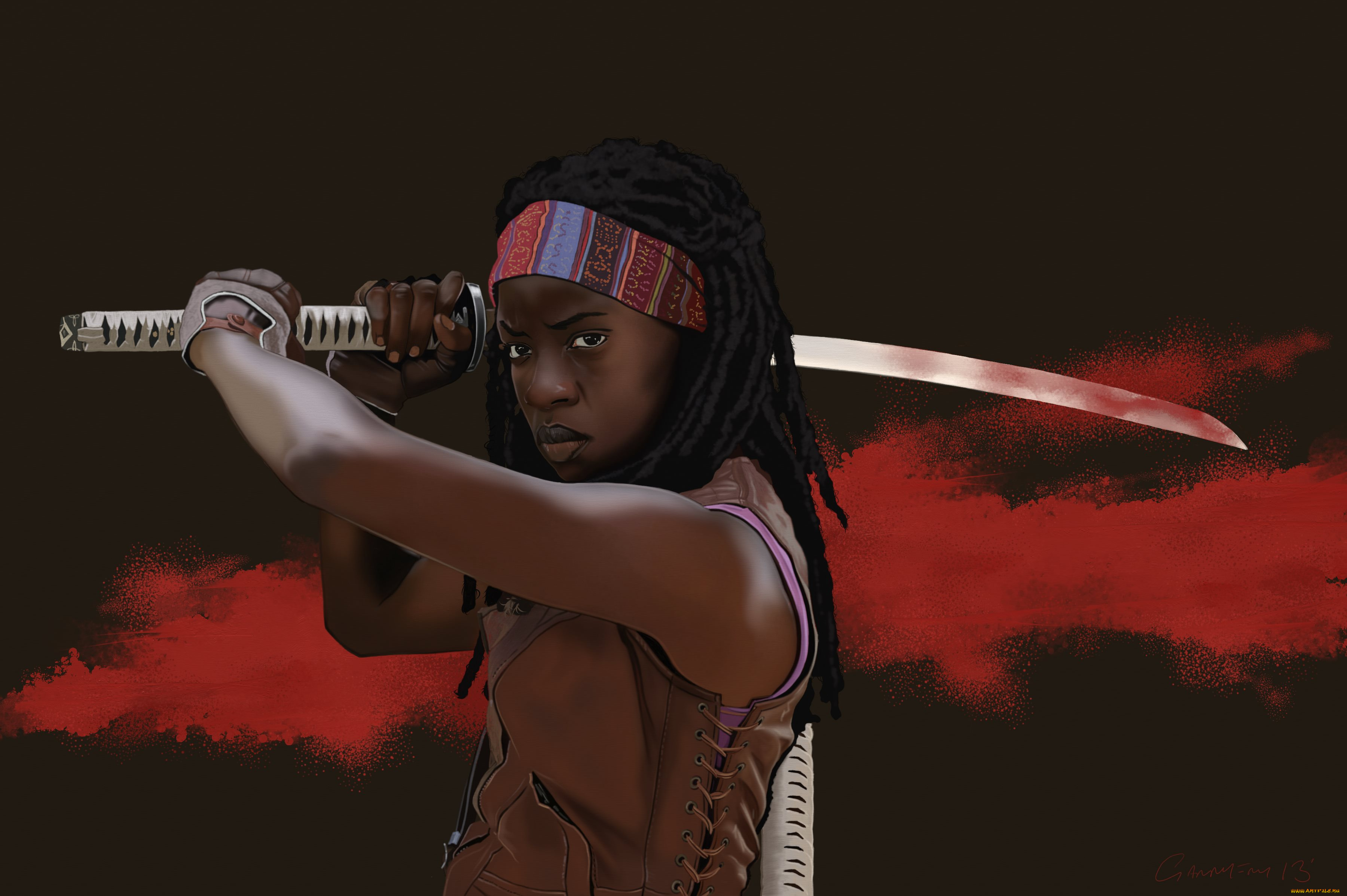 3д, графика, фантазия, , fantasy, оружие, фон, взгляд, девушка