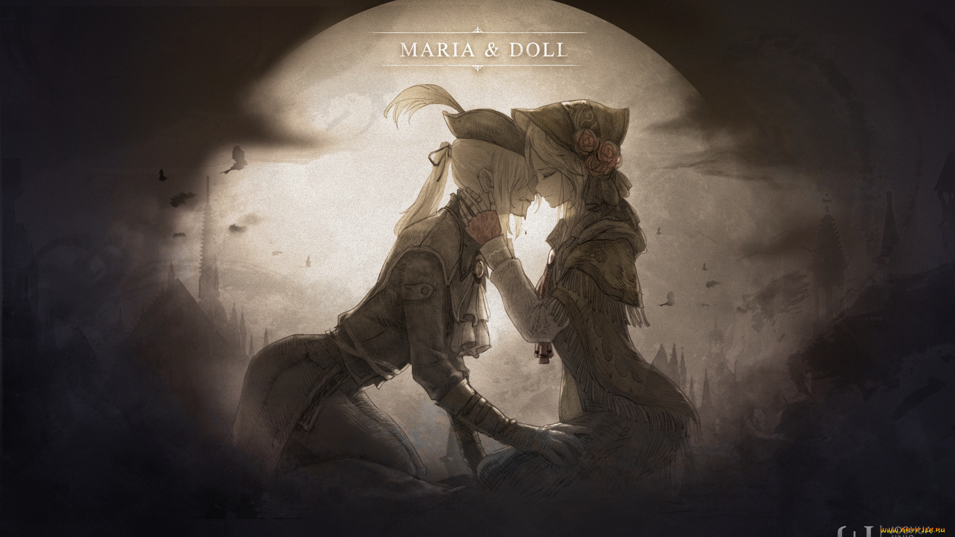 аниме, bloodborne, слёзы, арт