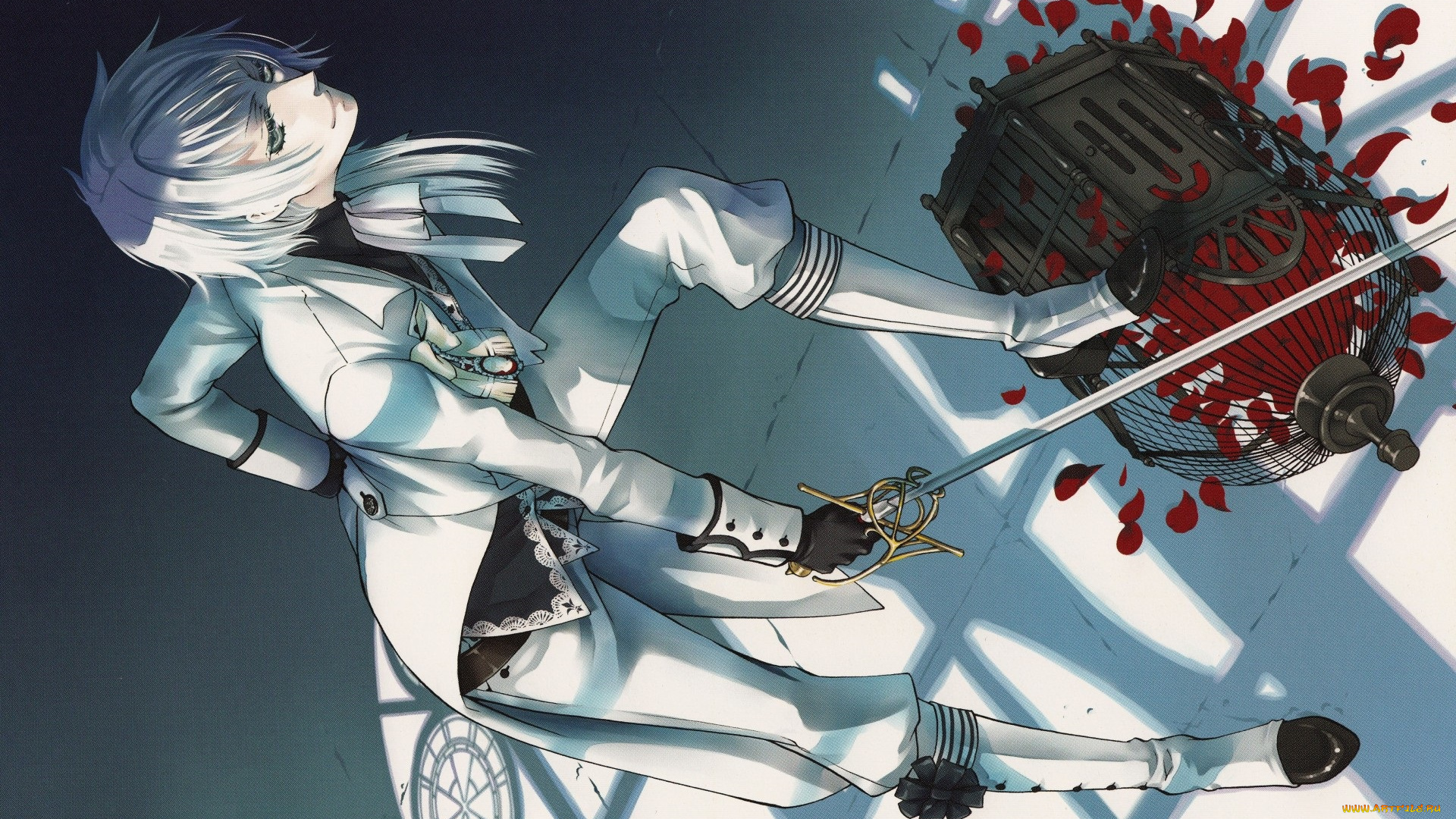 аниме, kuroshitsuji, сабля, парень, клетка