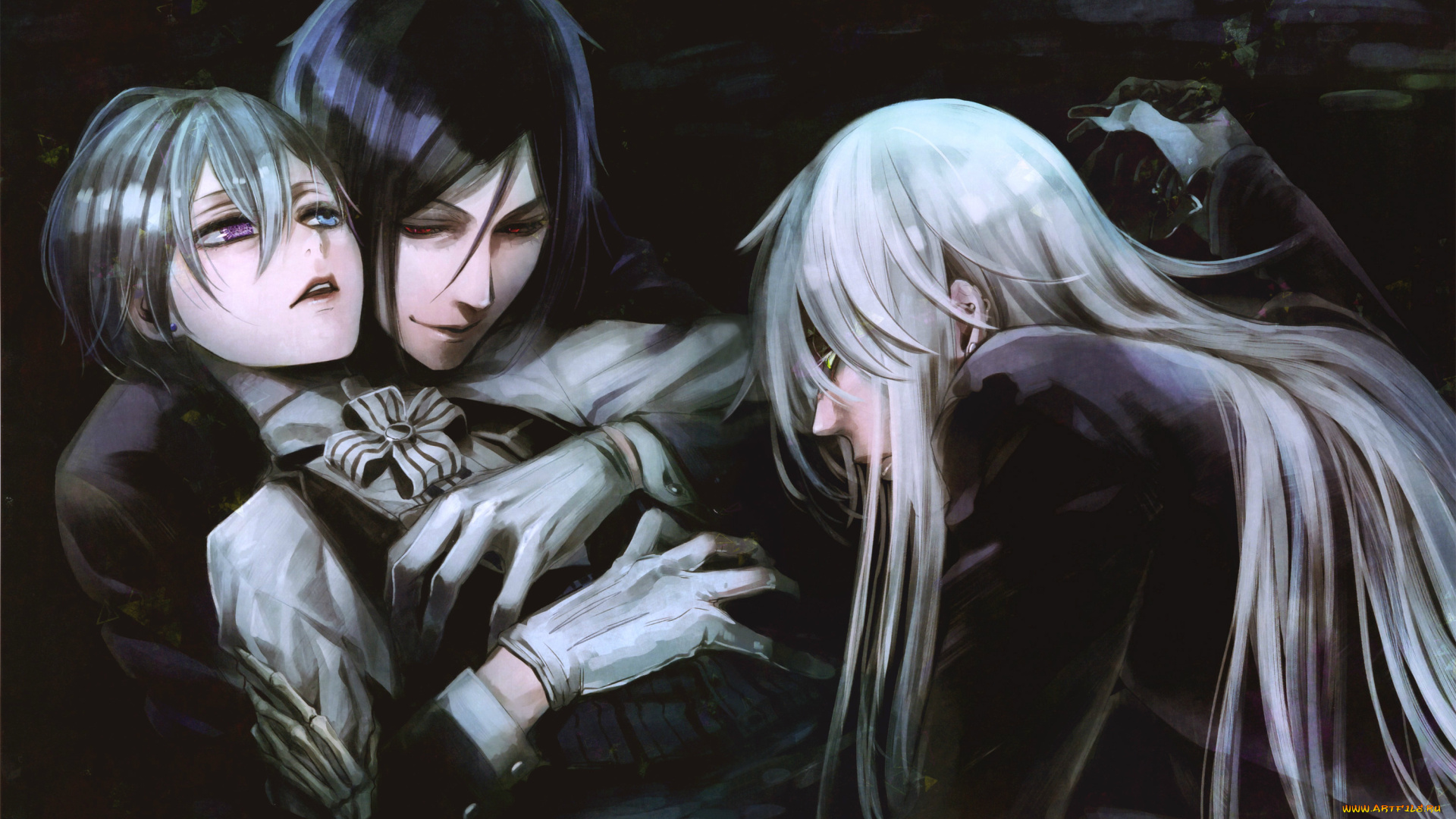 аниме, kuroshitsuji, себастьян, гробовщик, сиэль