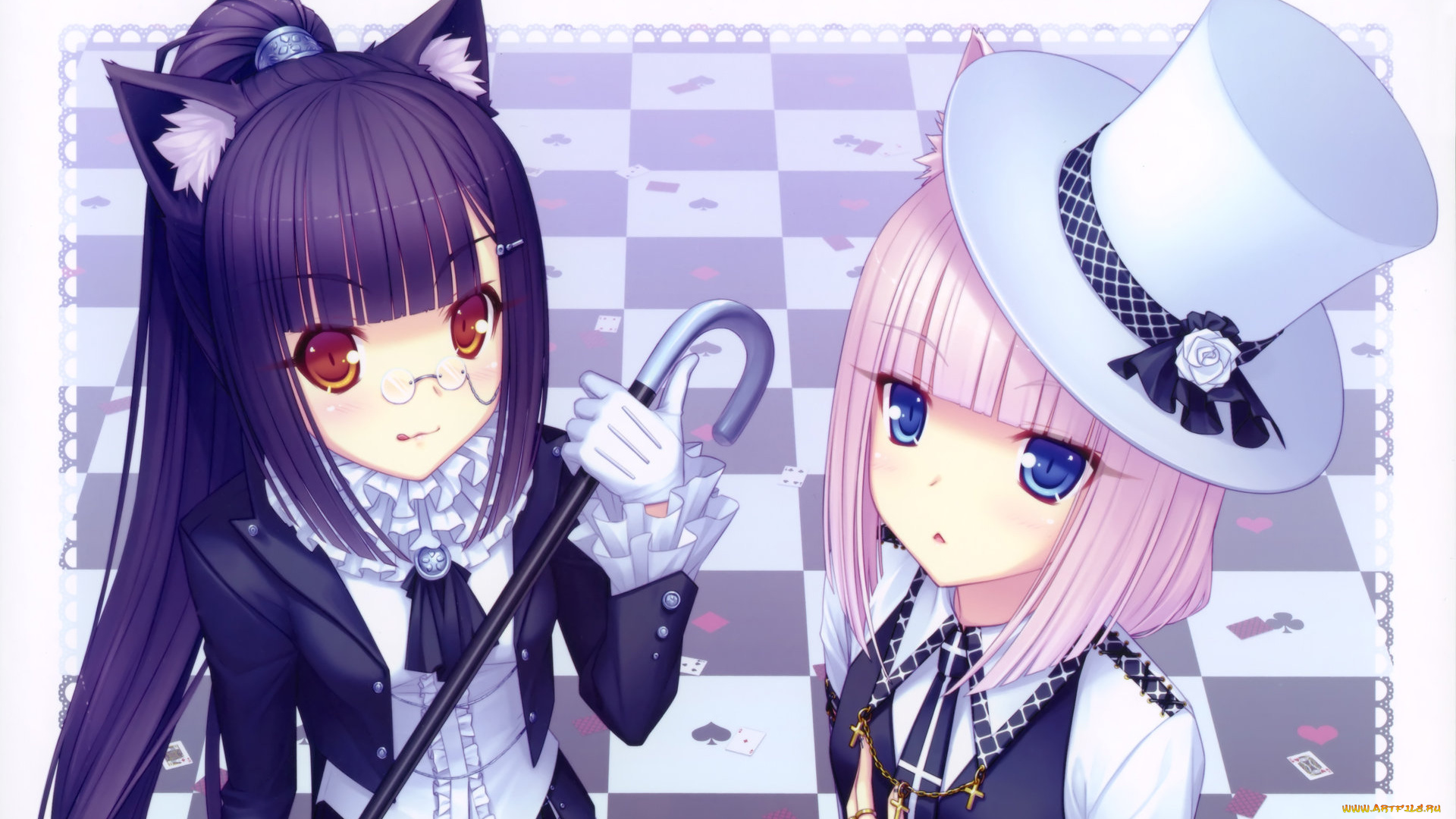 аниме, touhou, девушки, взгляд, фон