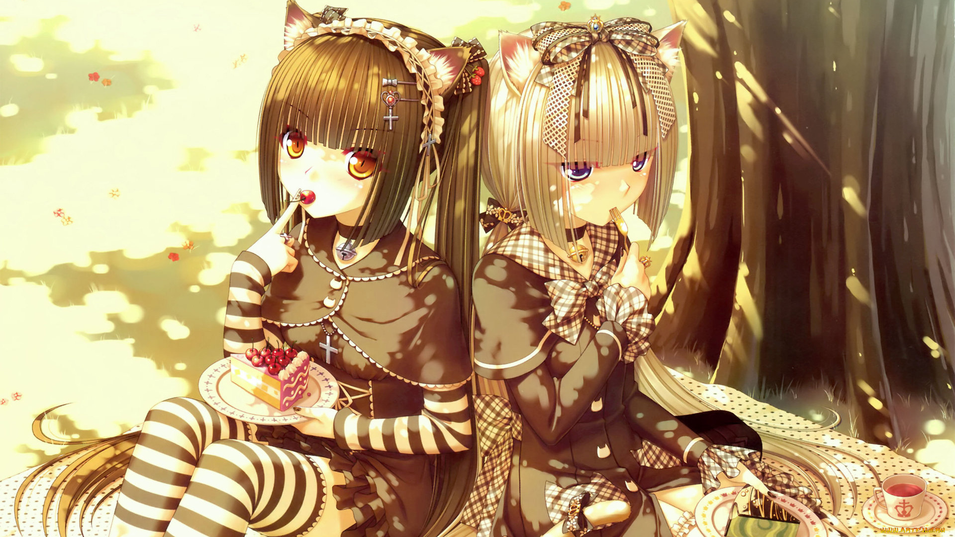 аниме, touhou, девушки, взгляд, фон