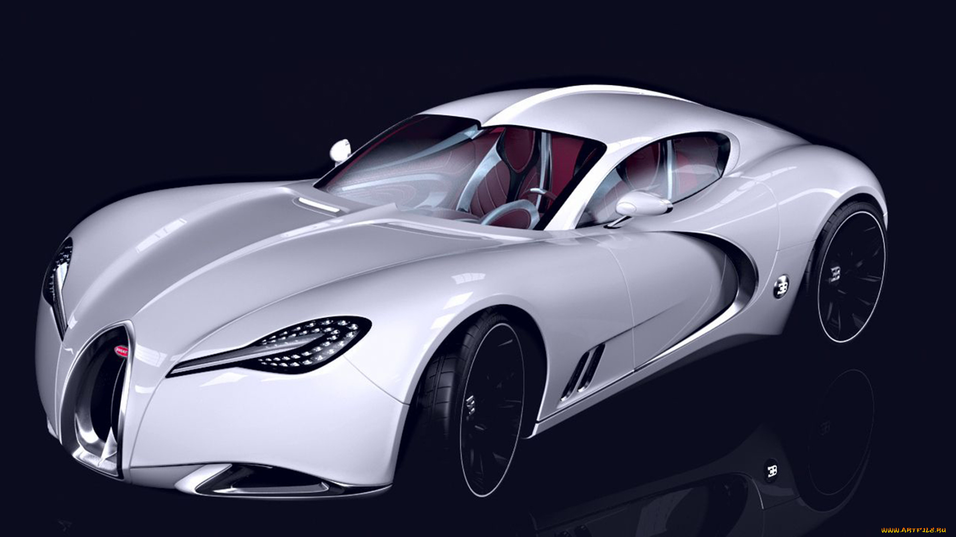 bugatti, gangloff, concept, 2013, автомобили, 3д, concept, белый, supercar, car, 2013, чёрный, фон, gangloff, bugatti