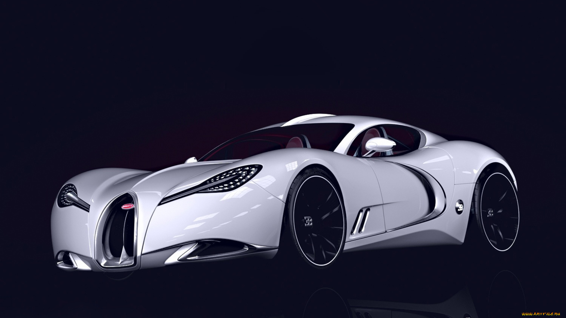 bugatti, gangloff, concept, 2013, автомобили, 3д, чёрный, фон, белый, supercar, car, 2013, concept, gangloff, bugatti